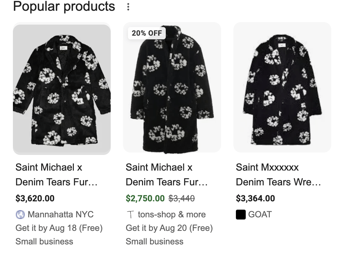 DENIM TEARS × Saint Michael Saint Michael x Denim Tears Fur Coat Size US XL / EU 56 / 4 - 12 Thumbnail