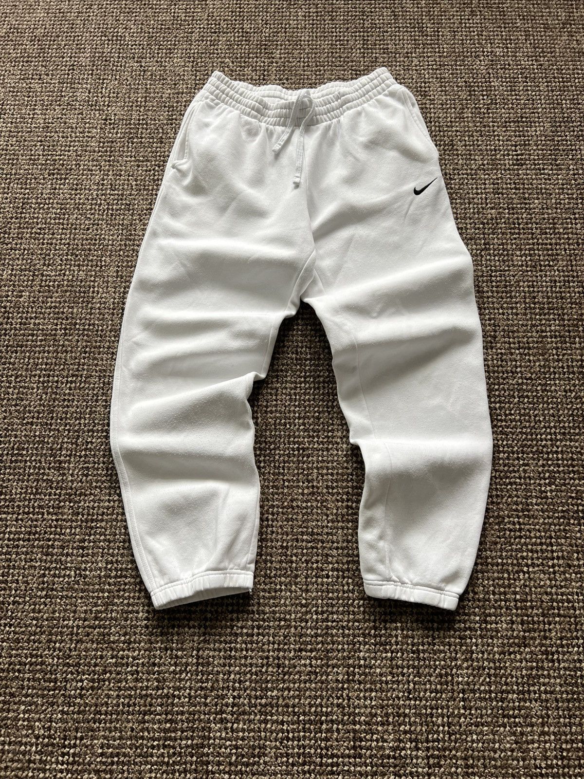 Nike Vintage Nike White Sweatpants Mens Cotton Pants Y2K Size US 34 / EU 50 - 2 Thumbnail
