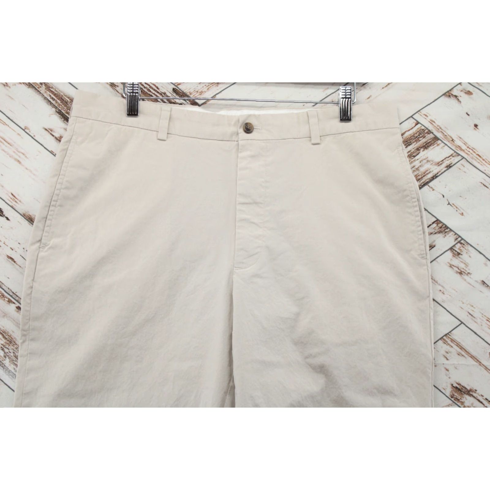 Brooks Brothers Brooks Brothers 346 Chino Pants Mens 36X29 Beige Flat Front 100% Cotton Preppy Size US 36 / EU 52 - 2 Thumbnail