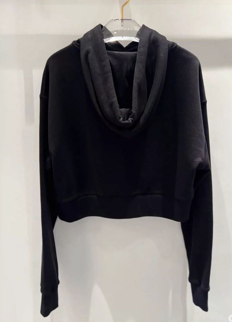 Versace Versace Black loose cropped hooded sweatshirt Size M / US 6-8 / IT 42-44 - 2 Thumbnail