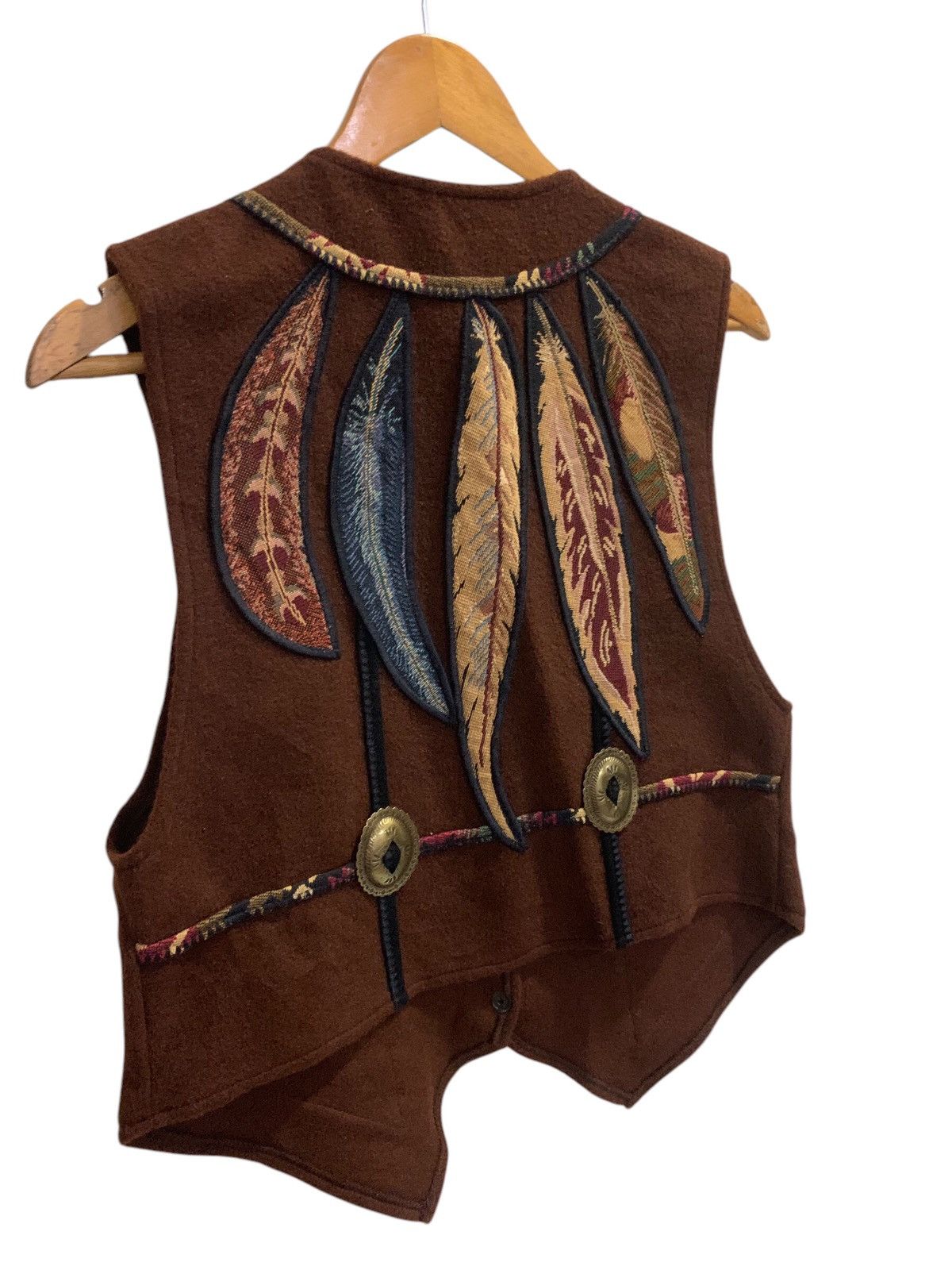 Native × Vintage Vintage Brown Wool Native American Feather Embroidery Size US M / EU 48-50 / 2 - 7 Thumbnail