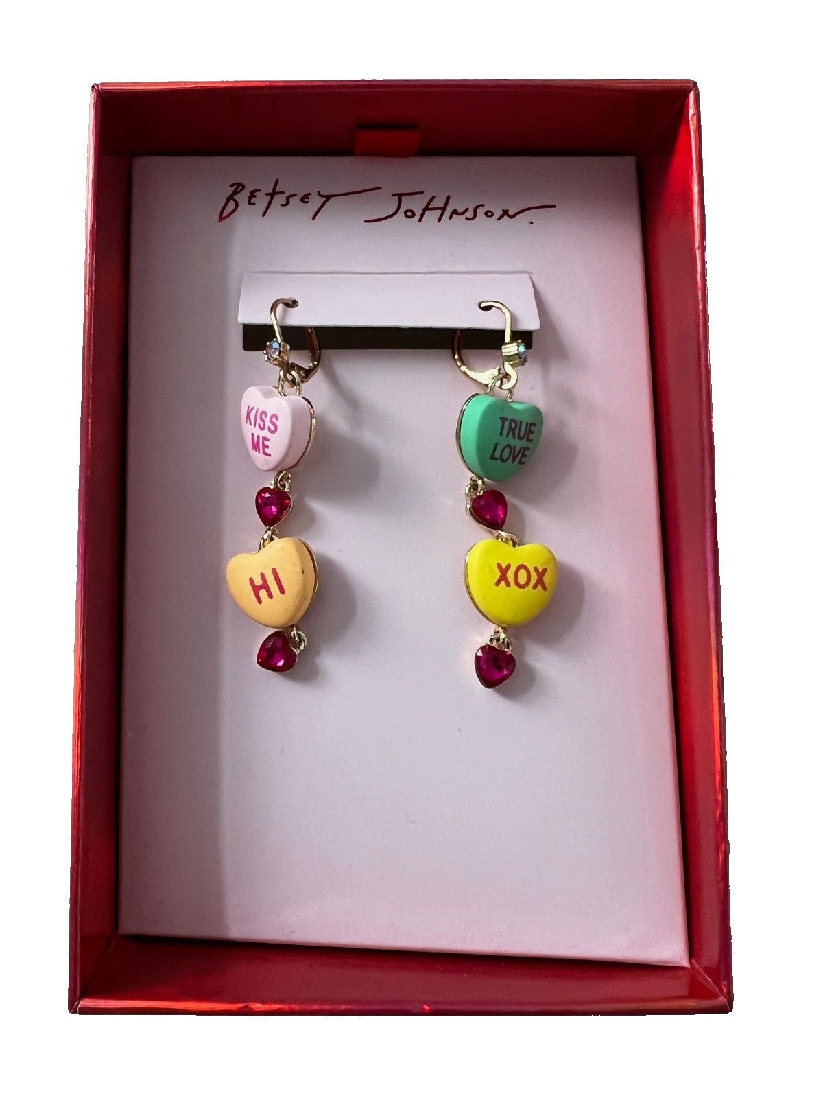 Betsey Johnson Betsey Johnson Earrings Conversation Hearts Sweetheart Drop Size ONE SIZE - 2 Thumbnail