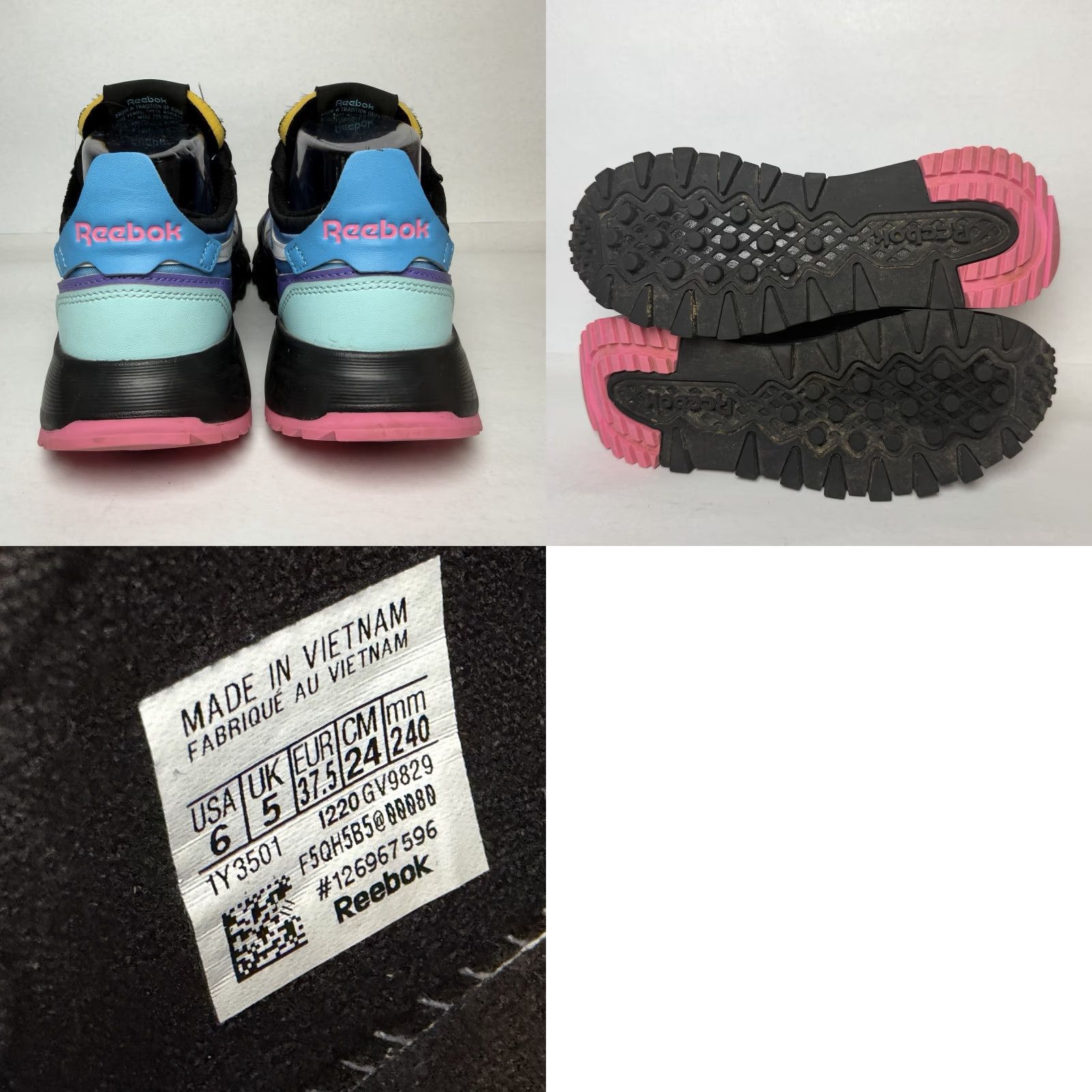 Reebok Reebok Classic Legacy Low Radiant Sneakers Mens Size 6 Aqua Purple Black GV9829 Low Top Lace Up Sneakers Size US 5 / EU 37 - 8 Thumbnail