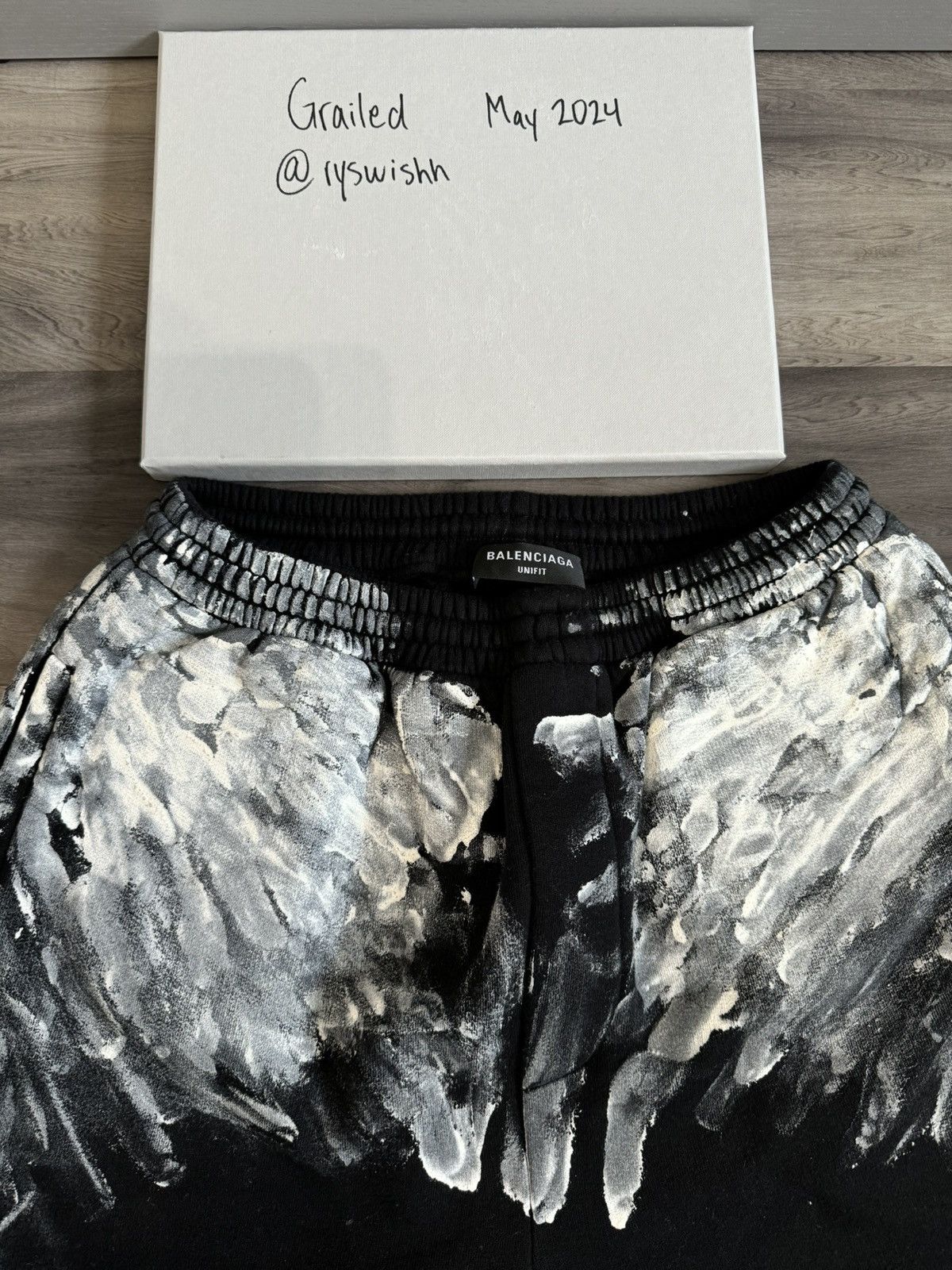 Balenciaga Balenciaga Black Painter Flare Sweatpant Size US 30 / EU 46 - 3 Thumbnail