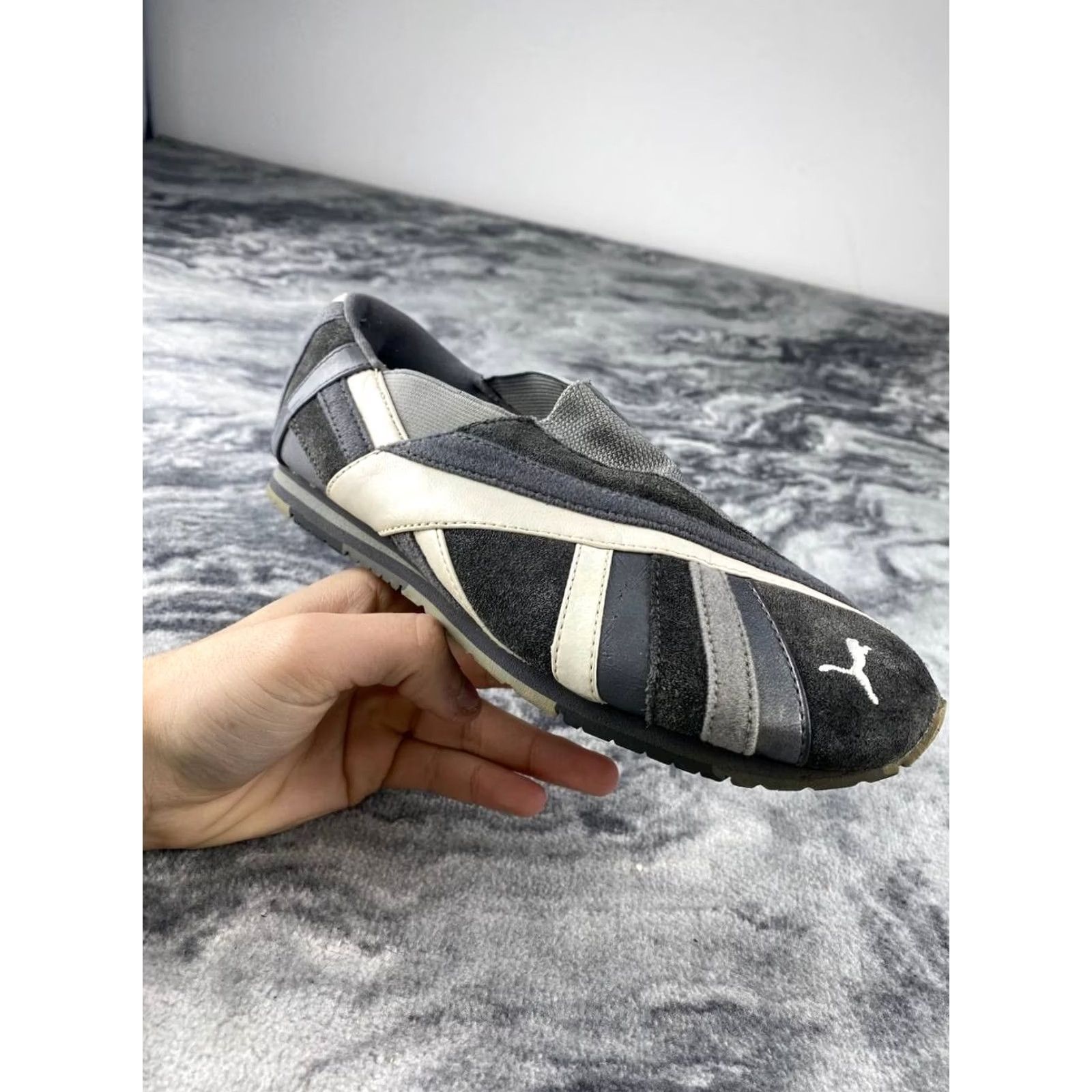 Puma PUMA Speedcat Sneakers Women Size US 5.5 Gray Leather Rubber Breathable Comfortable Casual Cat Theme Sneakers Size US 6 / IT 36 - 3 Thumbnail