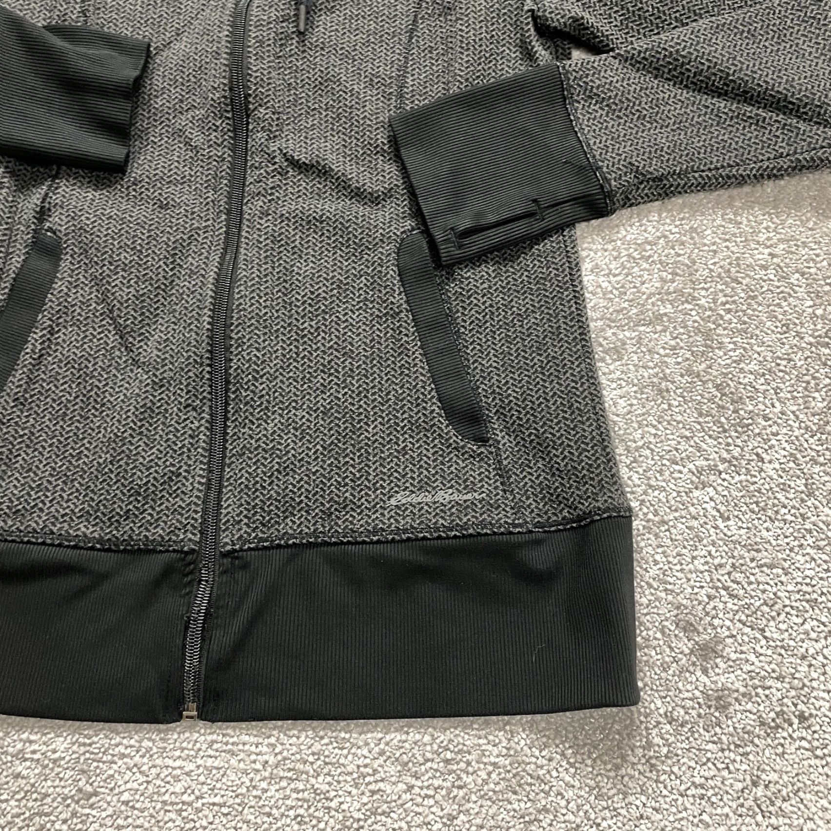 Eddie Bauer Eddie Bauer Full Zip Hoodie Sweatshirt Womens S Gray Black Fleece Thumbholes Hooded Zip Pocket Long Sleeve Size S / US 4 / IT 40 - 3 Thumbnail