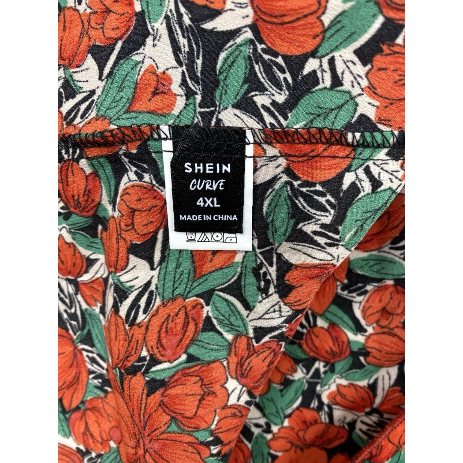 Shein SheIn One Shoulder Dress Womens 4XL Red Floral Boho Ruffle Slit Lightweight Fun Dress Size XXL / US 16-18 / IT 52-54 - 3 Thumbnail