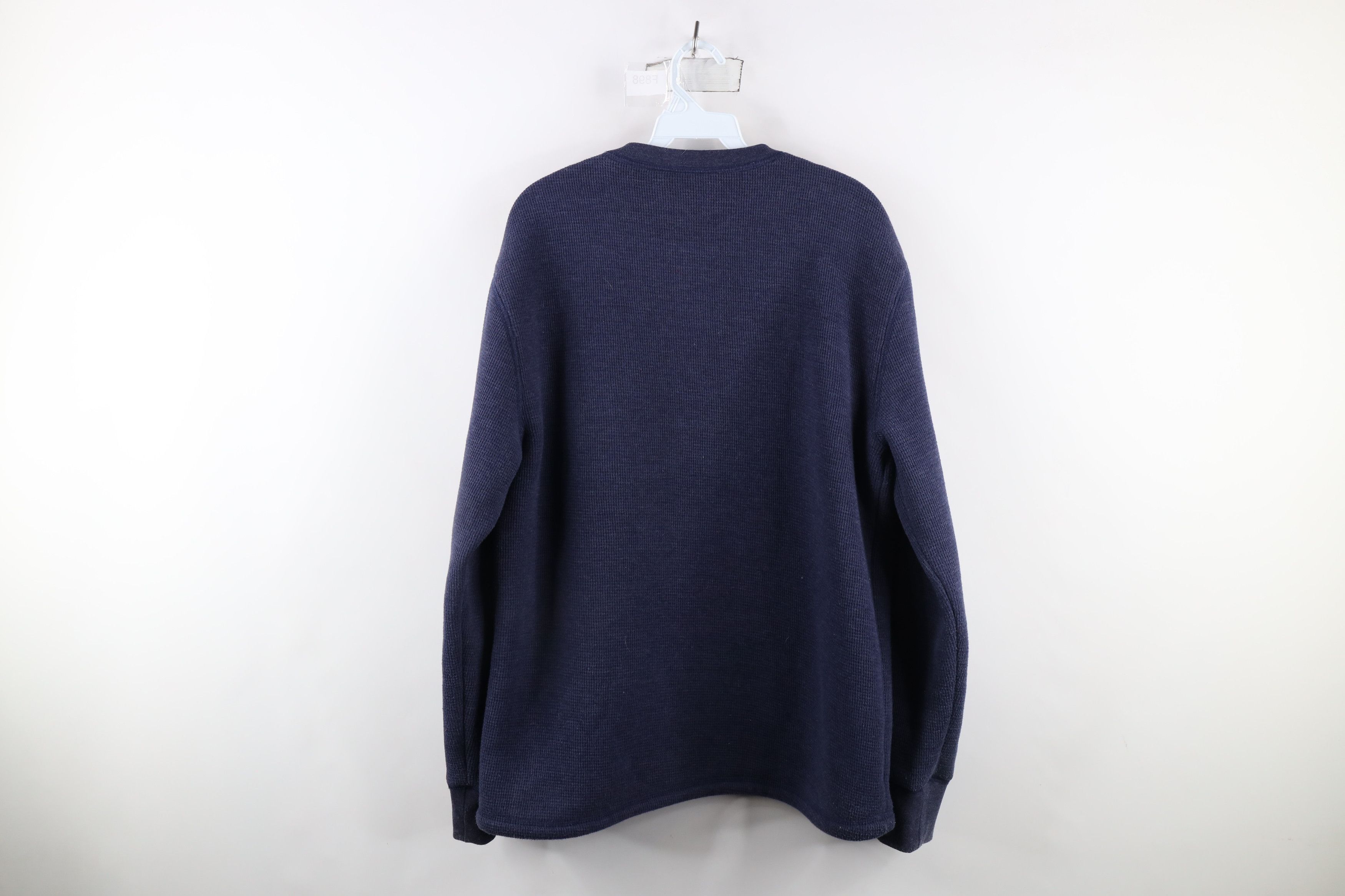 Vintage Vintage 90s Lined Thermal Waffle Knit Henley Sweatshirt Size US M / EU 48-50 / 2 - 8 Thumbnail