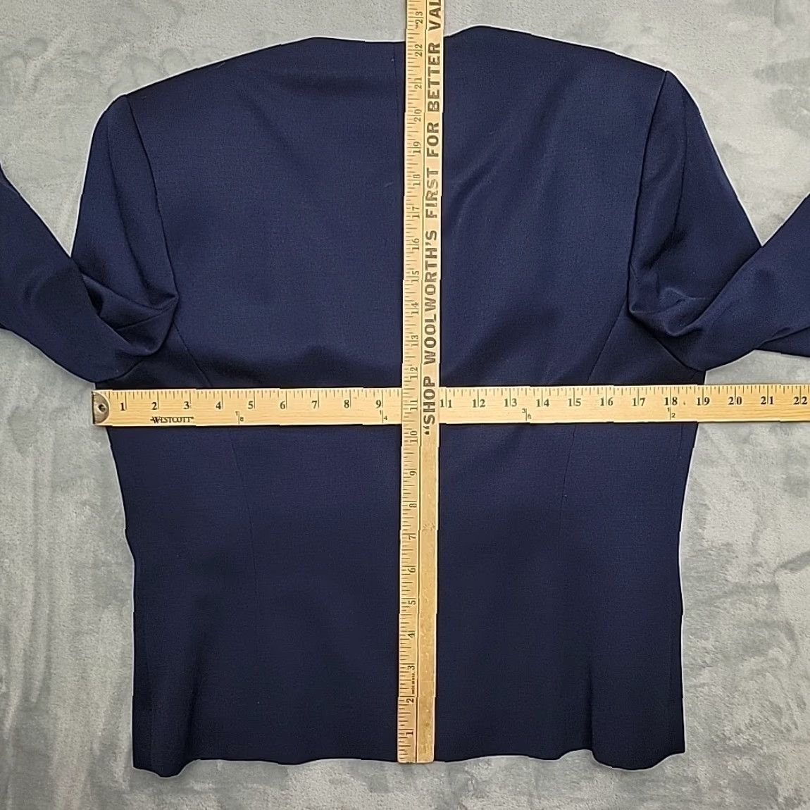 Vintage VINTAGE Paul Stanley Blazer Womens 12 Wool Blue 80s 90s Minimalist Tailored Button Collarless Lined Vintage Designer Business Casual Workwear Womens Size XL / US 12-14 / IT 48-50 - 7 Thumbnail