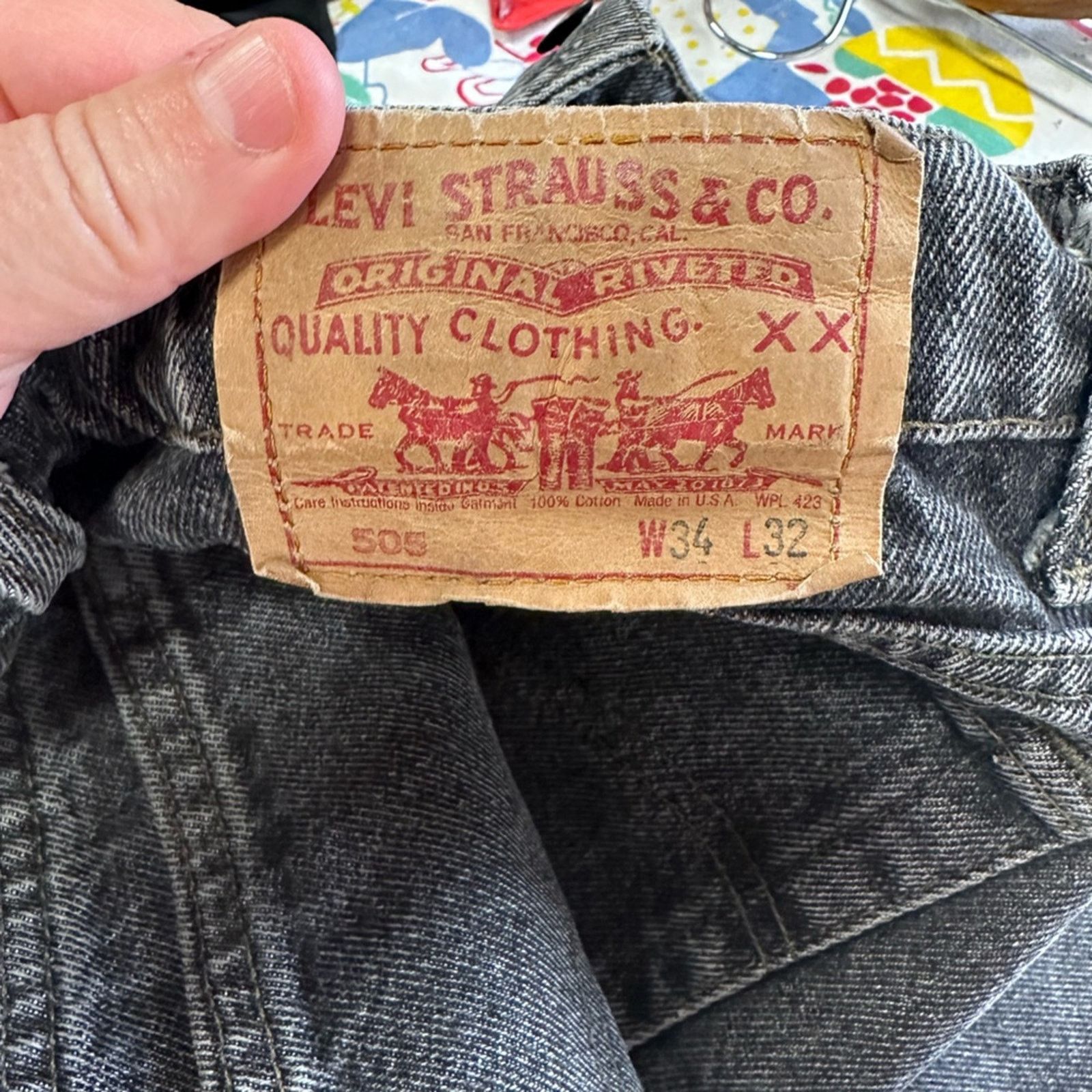 Levi's Vintage Levi’s 505 Black Jeans Size US 32 / EU 48 - 4 Thumbnail