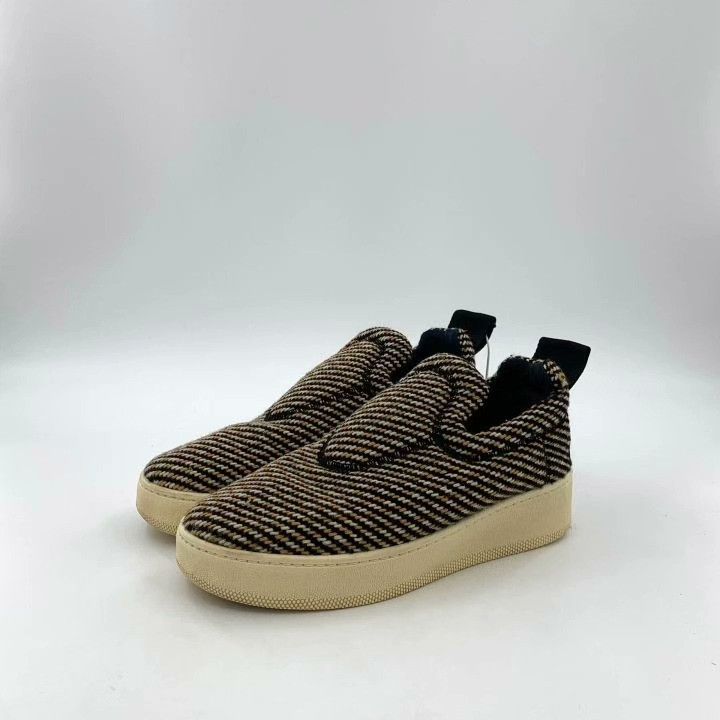 Celine Celine Brown Woven Wool Slip-On Flat Shoes Size US 5 / IT 35 - 1 Thumbnail