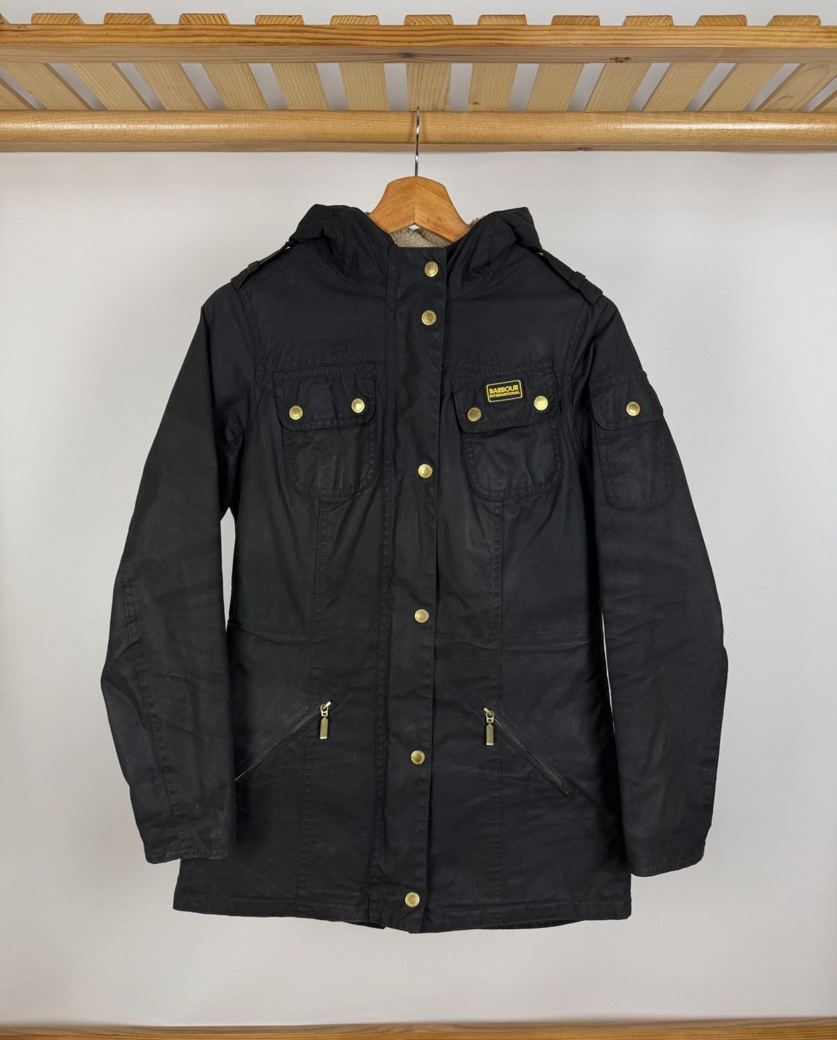 Barbour Barbour International Flywheel Wax Parka Jacket Women Size 8 Size S / US 4 / IT 40 - 1 Thumbnail