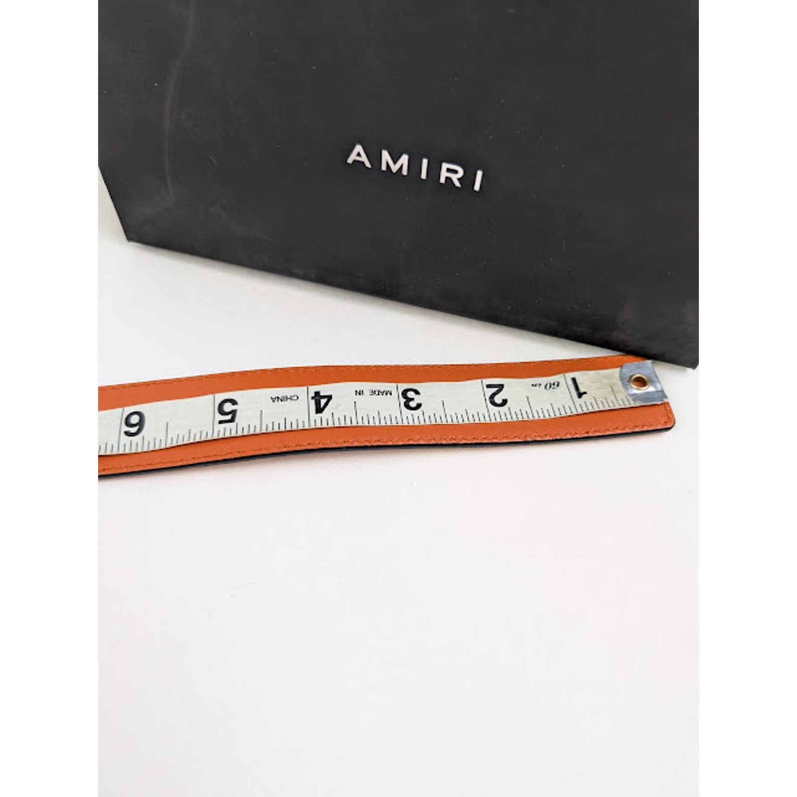 Amiri o1rshd1 Size: 90 / Pebbled Amiri Belt in Orange Size 36 - 10 Thumbnail