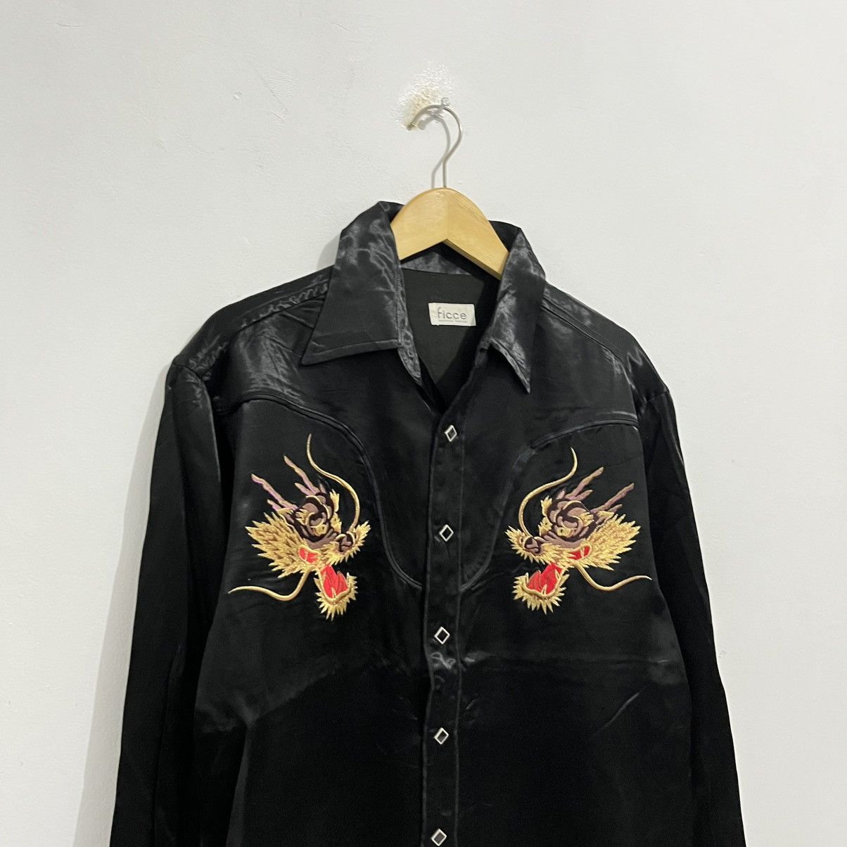 Japanese Brand Yoshiyuki Konishi Dragon Embroidery Button Up Shirt Size US L / EU 52-54 / 3 - 3 Thumbnail