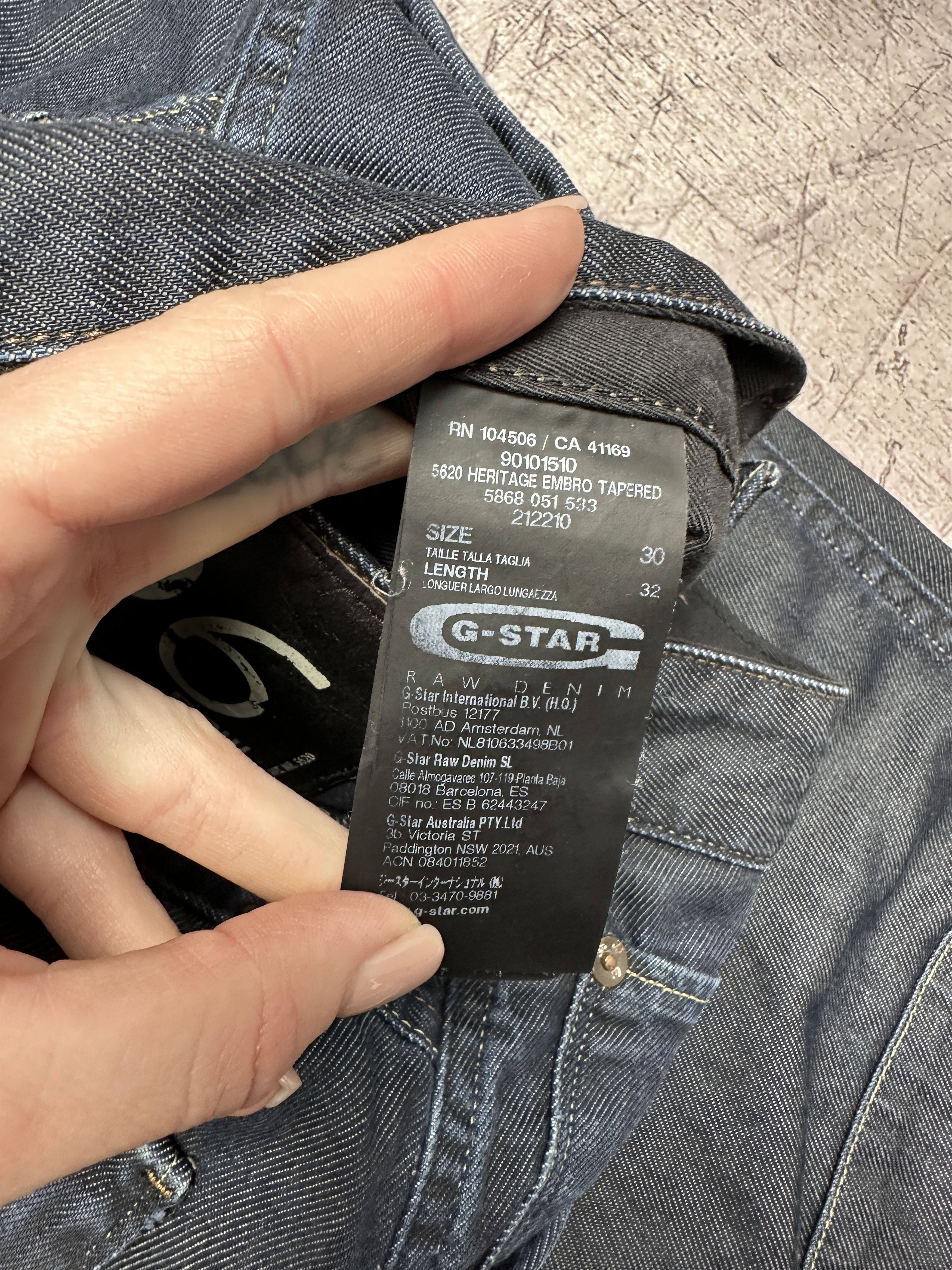 G-Star G Star Raw Mens 5620 Heritage Double Knee Jeans Denim Pants Size US 30 / EU 46 - 6 Thumbnail