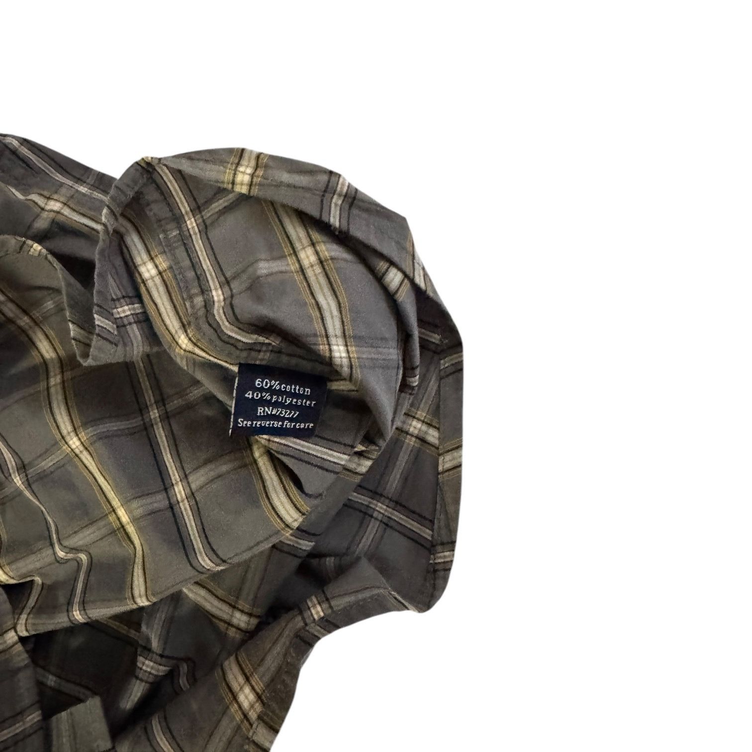 Croft & Barrow Croft & Barrow Mens Button Down Gray & Yellow Plaid Size XL Size US XL / EU 56 / 4 - 3 Thumbnail