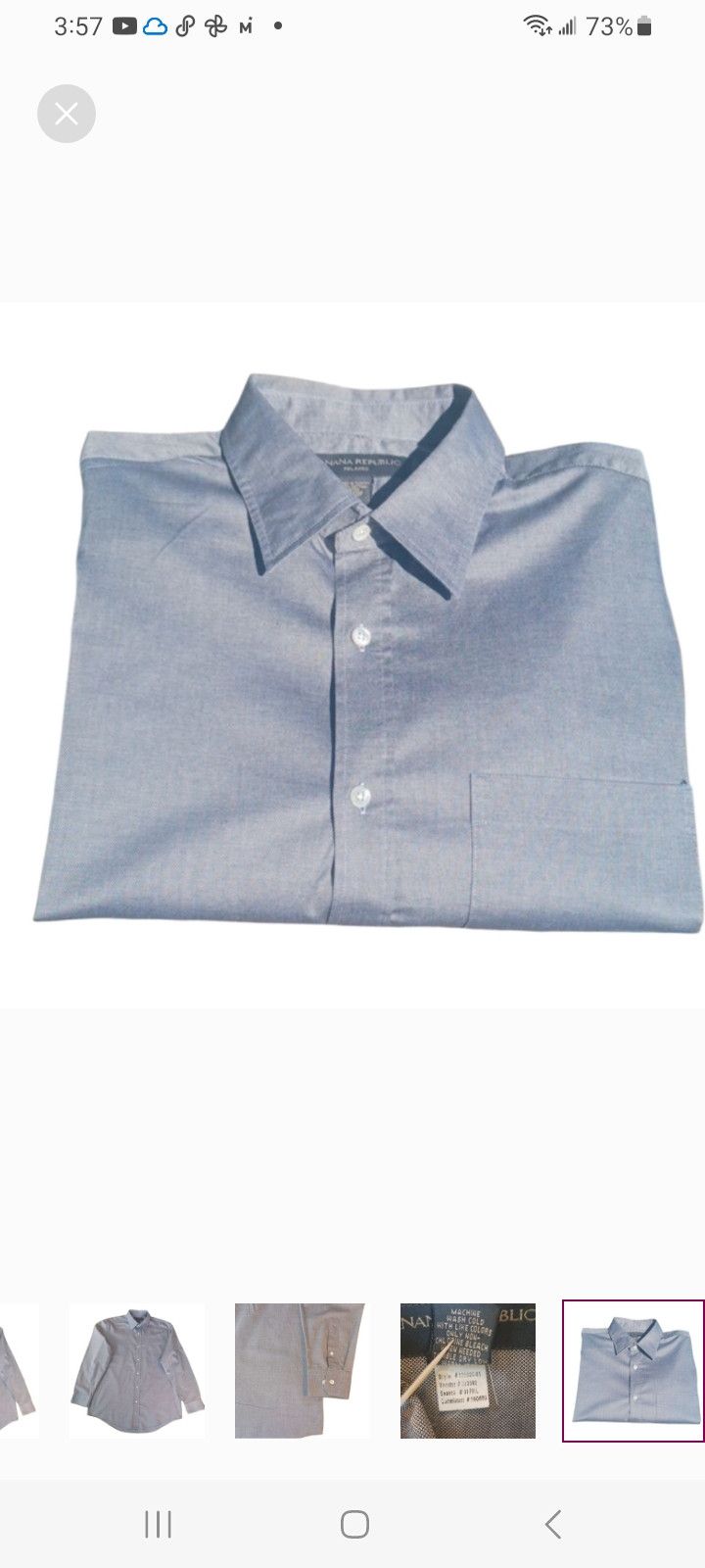 Banana Republic Banana Republic Grey Relaxed Fit Long-Sleeve Button Up Size US L / EU 52-54 / 3 - 8 Thumbnail