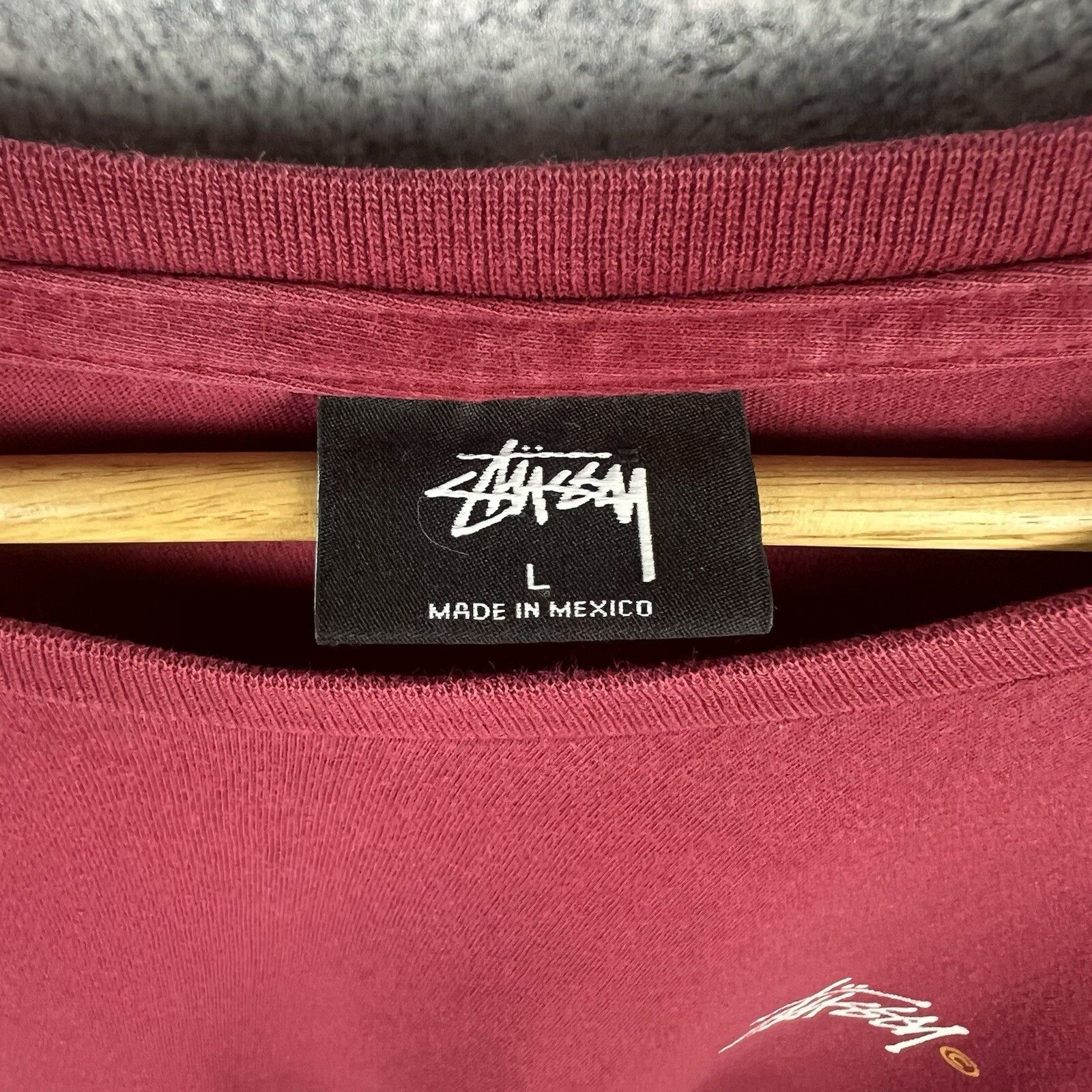 Stussy Stussy Longsleeve Men's Size L Red Cotton Big Logo Size US L / EU 52-54 / 3 - 3 Thumbnail