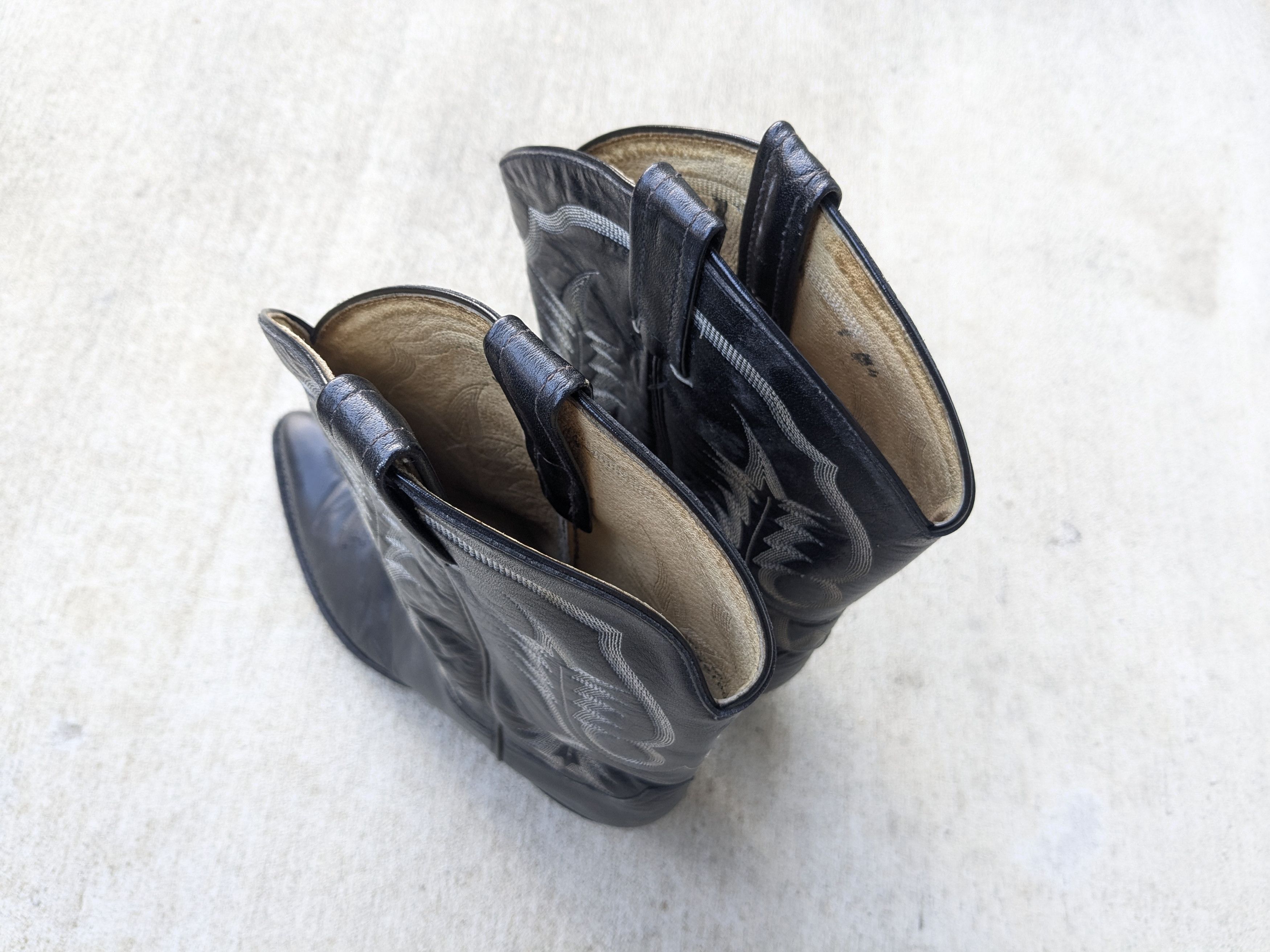 Tony Lama Tony Lama Cowboy Boots Black 9.5 D USA Leather Western Size US 9.5 / EU 42-43 - 10 Thumbnail