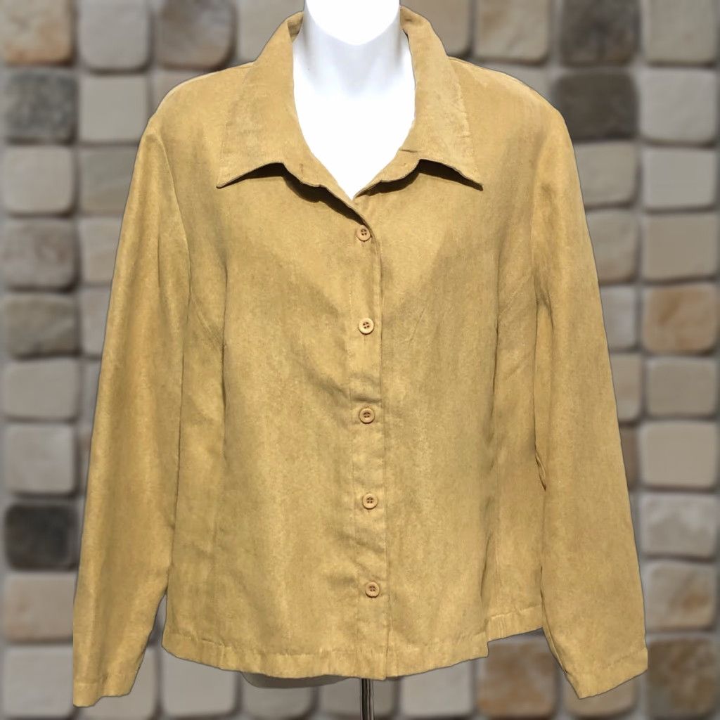 Vintage Studio Ease Button-Up Top 18W Long Sleeve Brown Casual Western Shirt Women Size XXL / US 16-18 / IT 52-54 - 1 Thumbnail