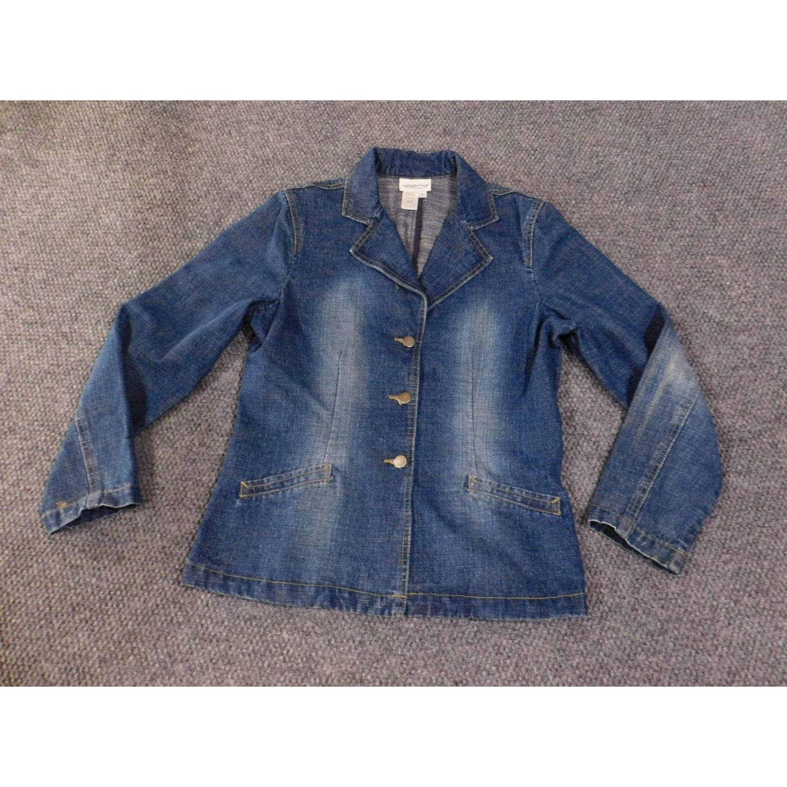 Coldwater Creek VINTAGE Coldwater Creek Blazer Womens Small Blue Denim 3 Button Notch Lapel Jacket Size S / US 4 / IT 40 - 2 Thumbnail
