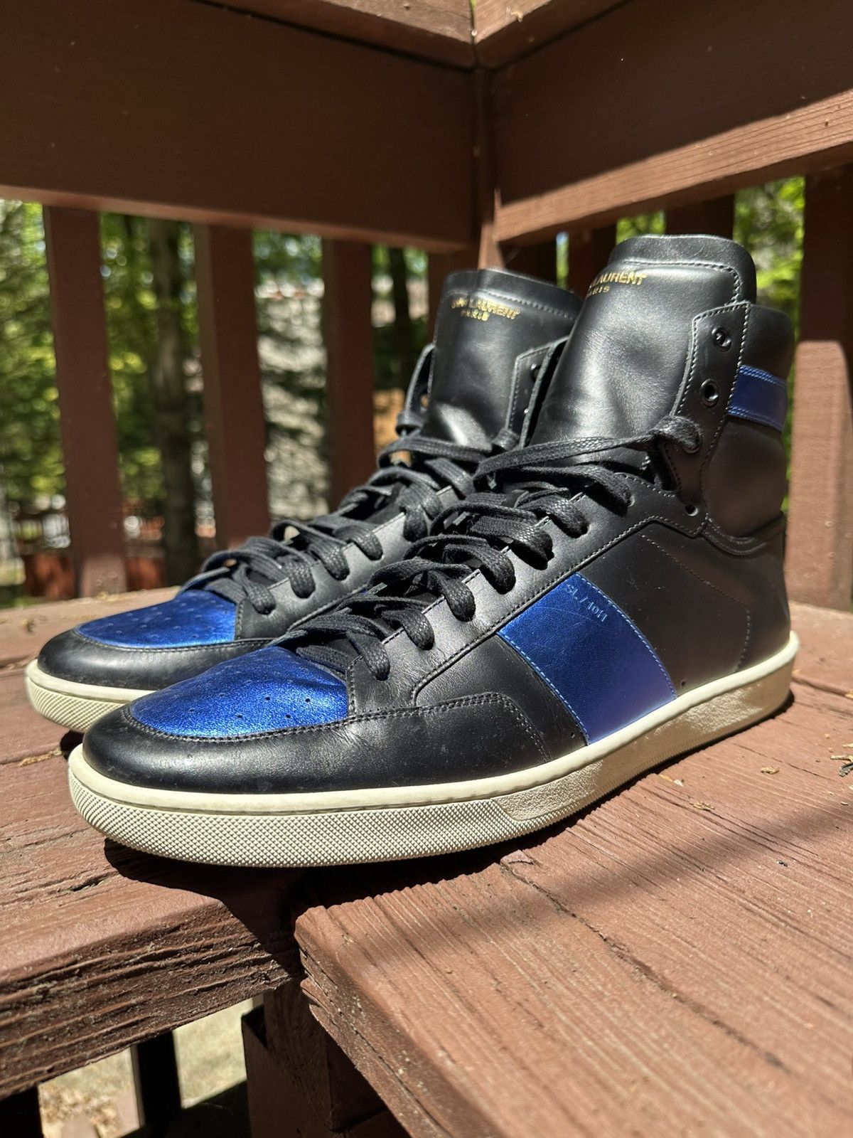 Saint Laurent Paris 2010s Saint Laurent SL/10H Royal Blue Hightop Sneakers Size US 13 / EU 46 - 9 Thumbnail