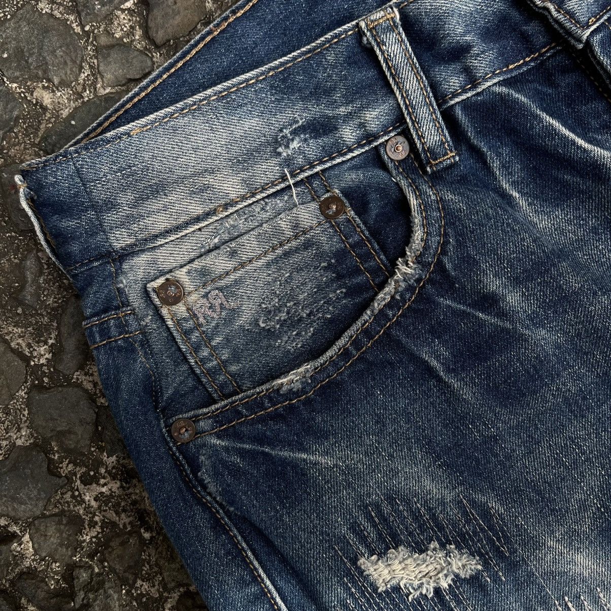RRL Ralph Lauren Vintage Double RL Cut 528 Slim Boot Distressed Denim Size US 31 - 8 Thumbnail