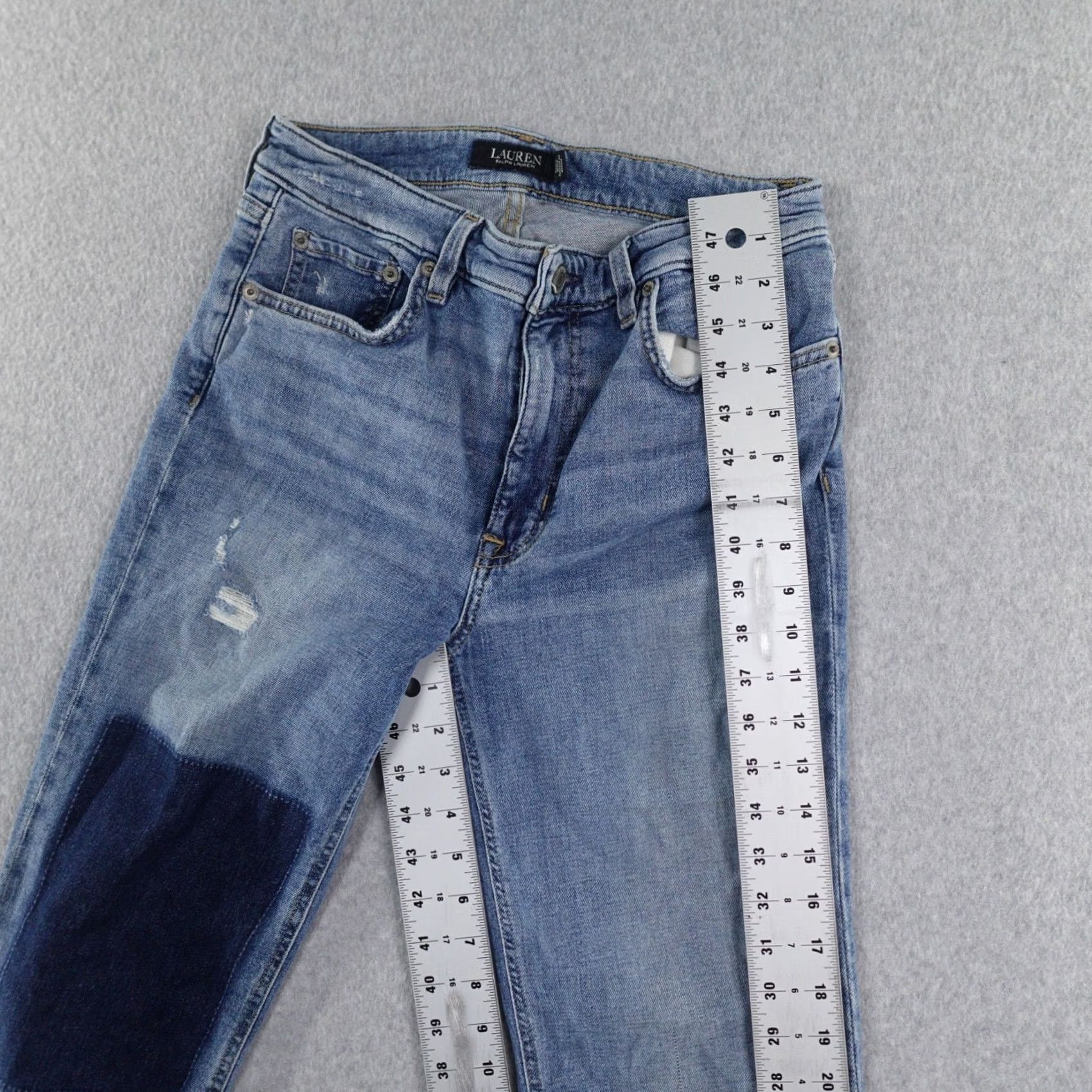 Ralph Lauren Lauren Ralph Lauren Jeans Womens 6 Denim 5-Pocket Straight Jeans Blue Cap Patch Frayed Hem Size 28" / US 6 / IT 42 - 5 Thumbnail