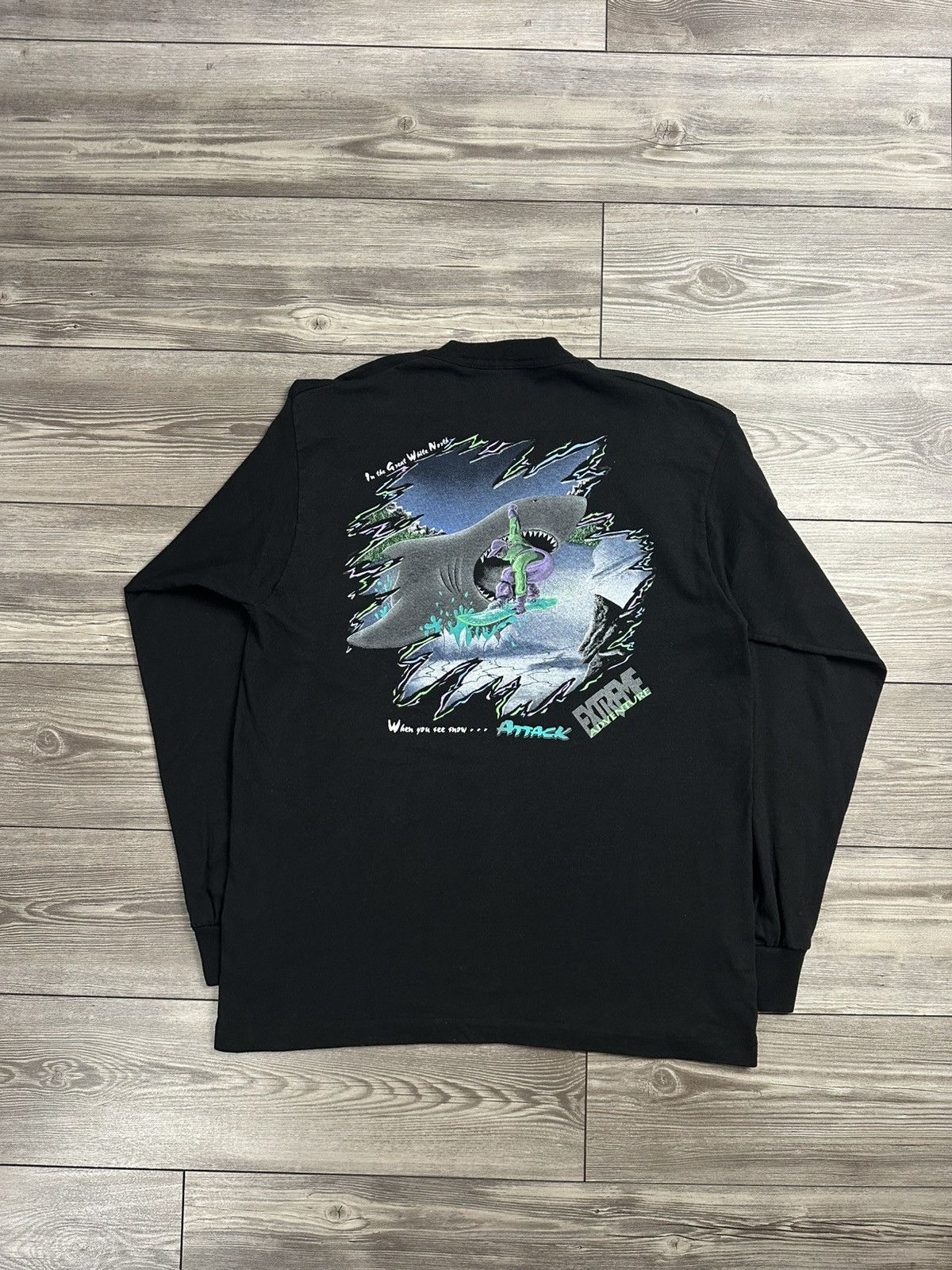 Fruit Of The Loom × Vintage Vintage 90’s Extreme Adventure Snowboarding Longsleeve Size US XL / EU 56 / 4 - 1 Thumbnail
