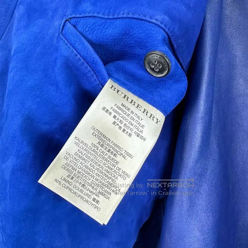 Burberry Burberry Blue Leather Men's Jacket. Size US XS / EU 42 / 0 - 5 Thumbnail
