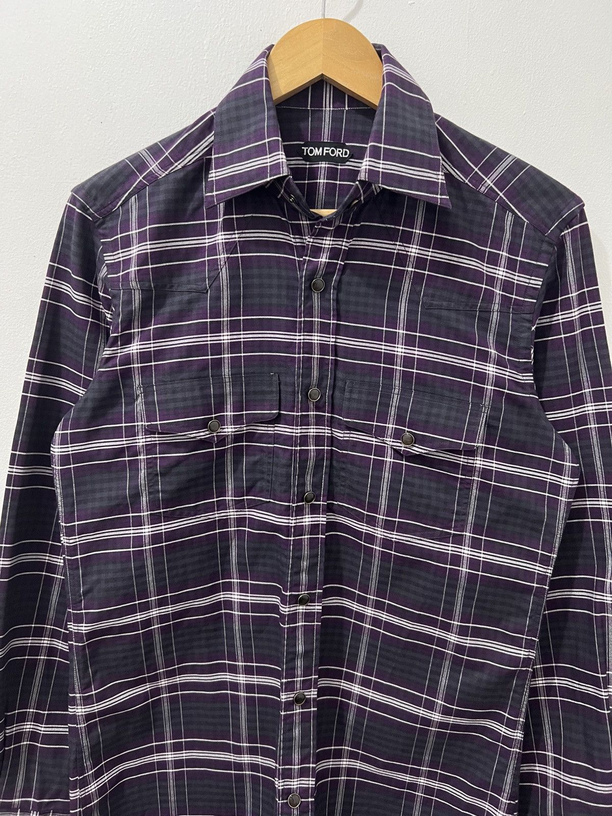 Tom Ford Tom Ford - Western Plaid Checkered Shirt Size US M / EU 48-50 / 2 - 3 Thumbnail