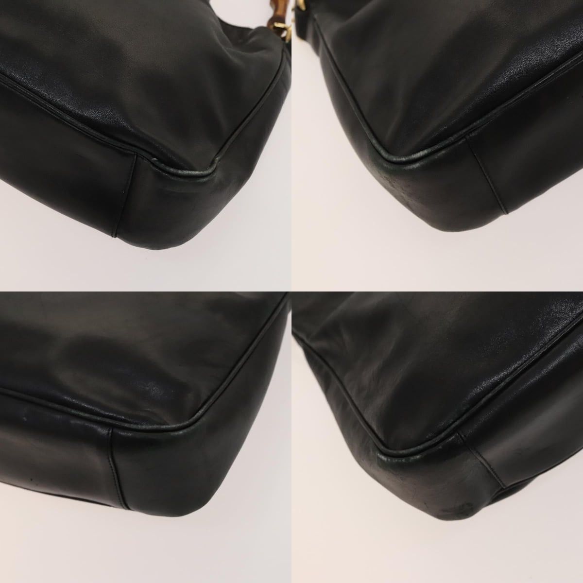 Gucci GUCCI Bamboo Handbag Leather Black Gold 001 3754 001 3754 Size ONE SIZE - 10 Thumbnail