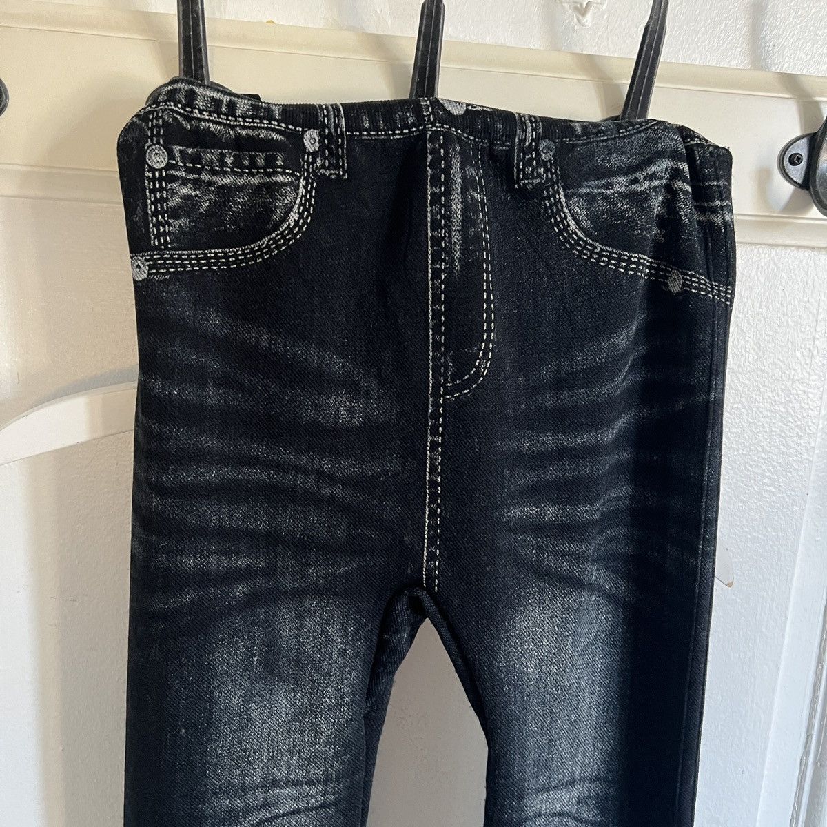 Japanese Brand × Vintage Y2k fake print jeans leggings like jpg margiela 2000s Size 26" / US 2 / IT 38 - 2 Thumbnail