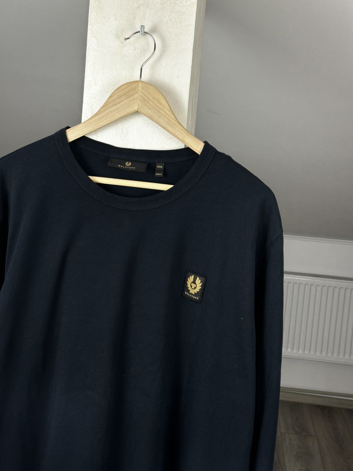 Belstaff Belstaff Logo Dark Blue Tee Long Sleeve Size US XXL / EU 58 / 5 - 3 Thumbnail