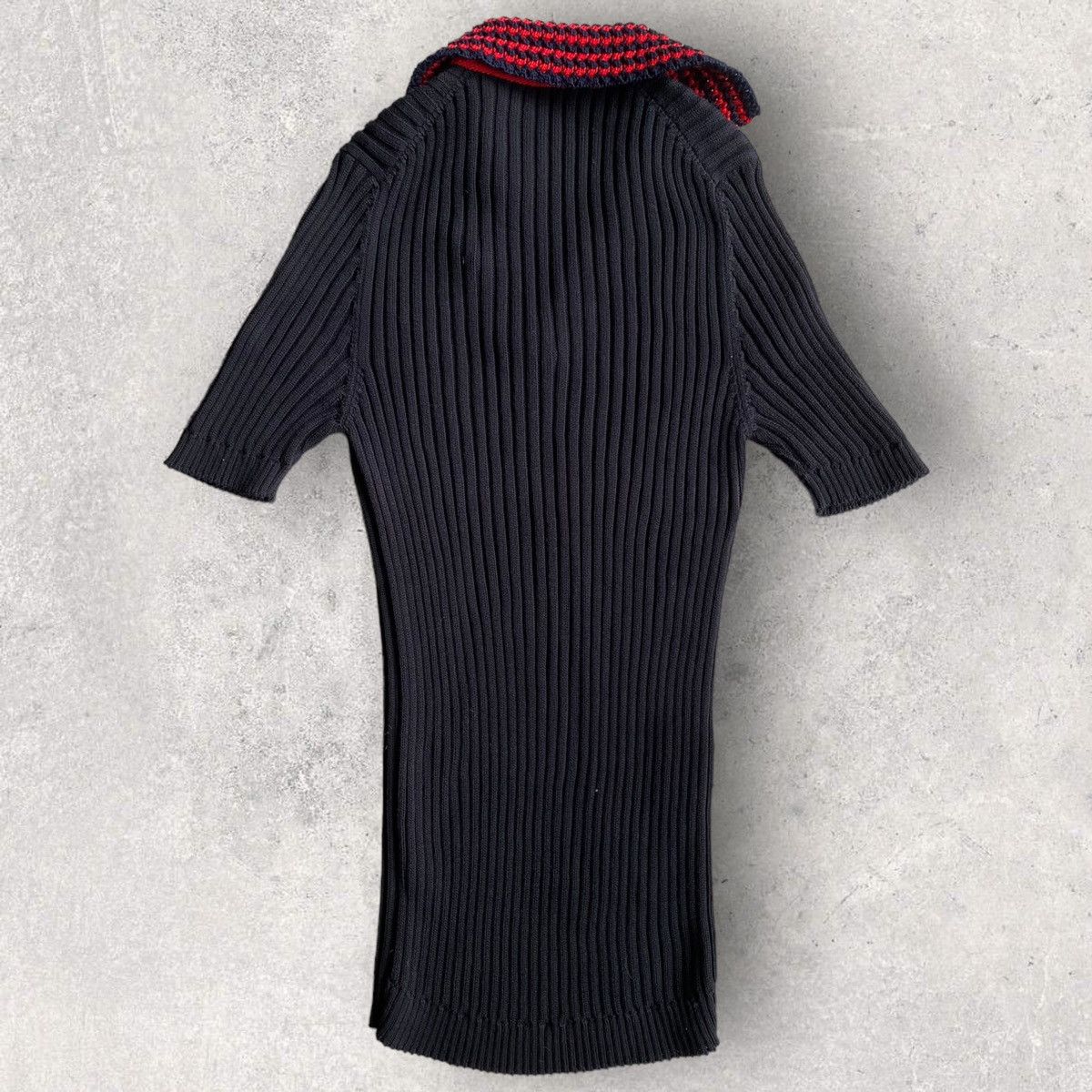 Prada 00’ Ribbed Polo With Knit Collar Size M / US 6-8 / IT 42-44 - 3 Thumbnail