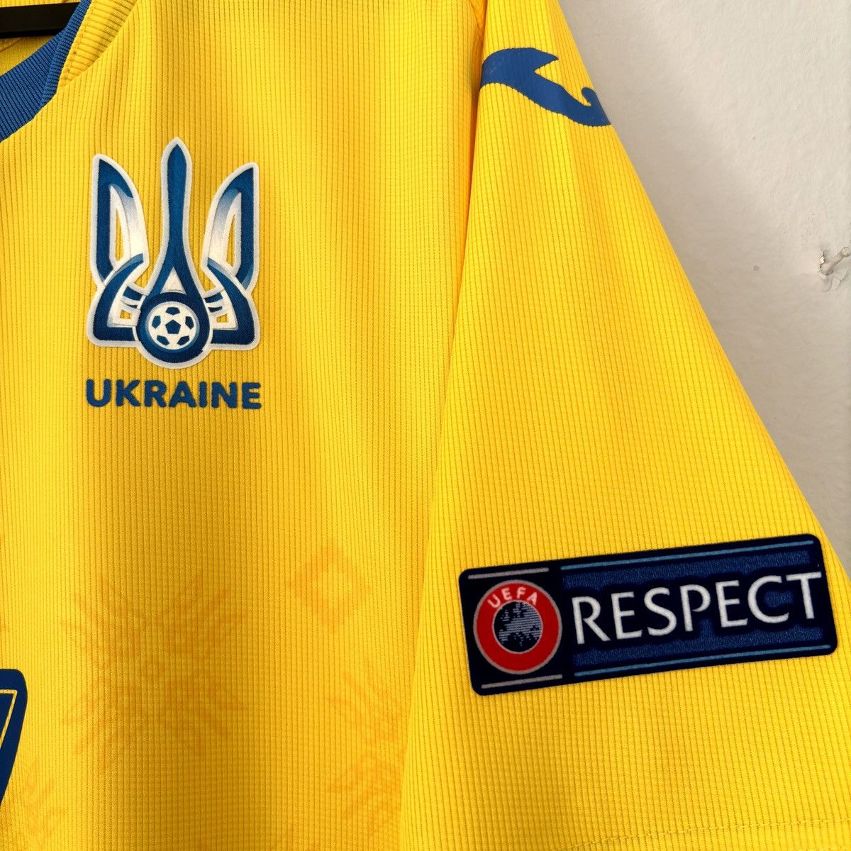 Joma 2019 2020 GAME ISSUE Ukraine Yarmolenko Joma Soccer Jersey Size US L / EU 52-54 / 3 - 4 Thumbnail