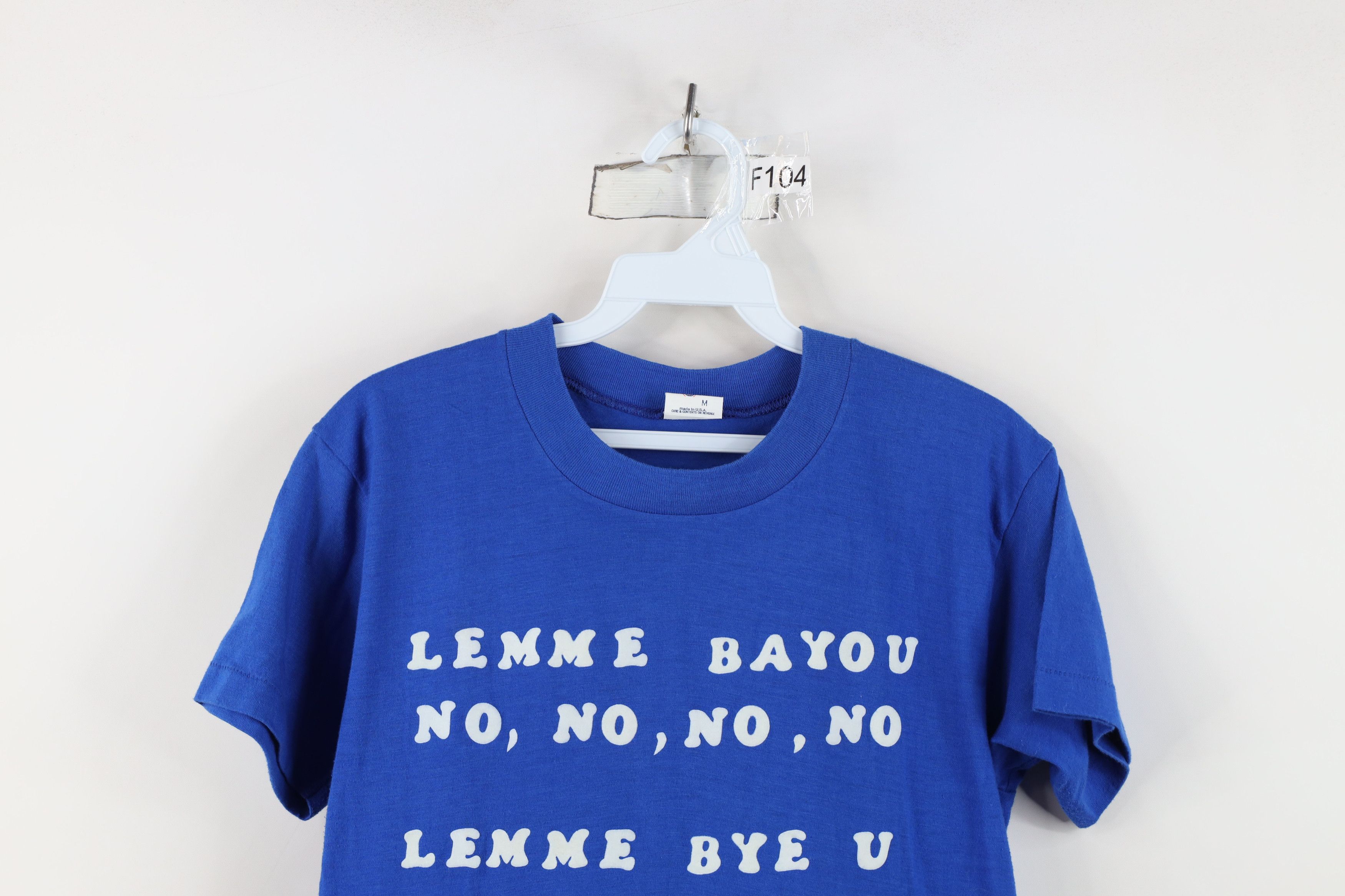 Vintage Vintage 70s Let Me Buy You Lemme Bayou T-Shirt Blue USA Size M / US 6-8 / IT 42-44 - 2 Thumbnail