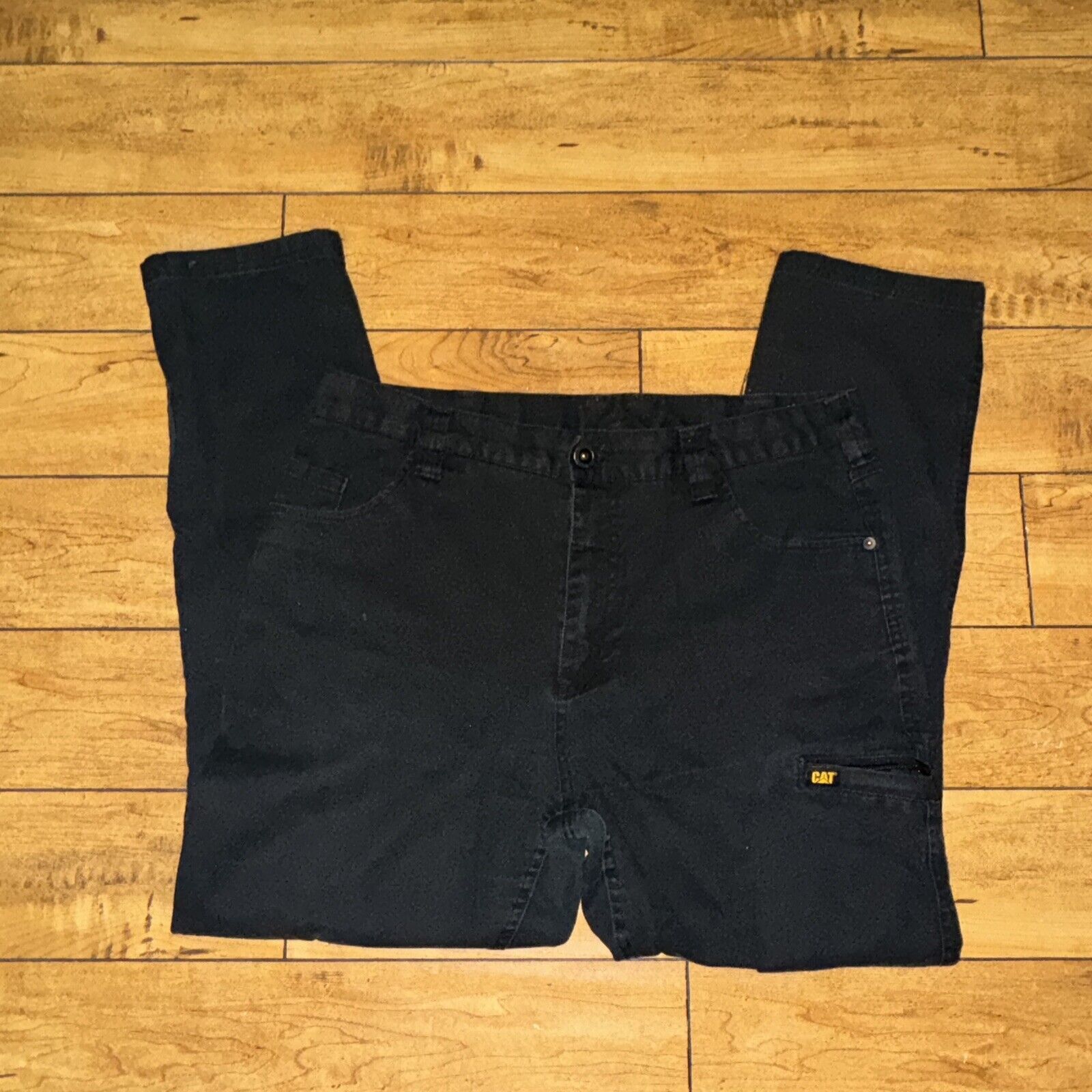 Caterpillar × Japanese Brand × Vintage CAT Caterpillar Cargo Carpenter Pants Black 35x31 Measured Size US 35 - 3 Thumbnail