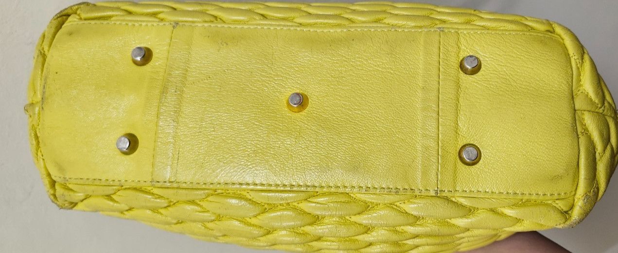 Other Paolo Masi Italy Woven Leather Tote Bag Yellow Leather Size ONE SIZE - 9 Thumbnail