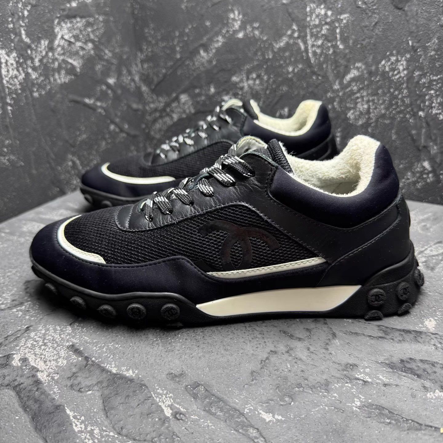 Chanel Chanel Black Sneakers, German Army Trainer style Q10 Size US 6.5 / EU 39-40 - 2 Thumbnail