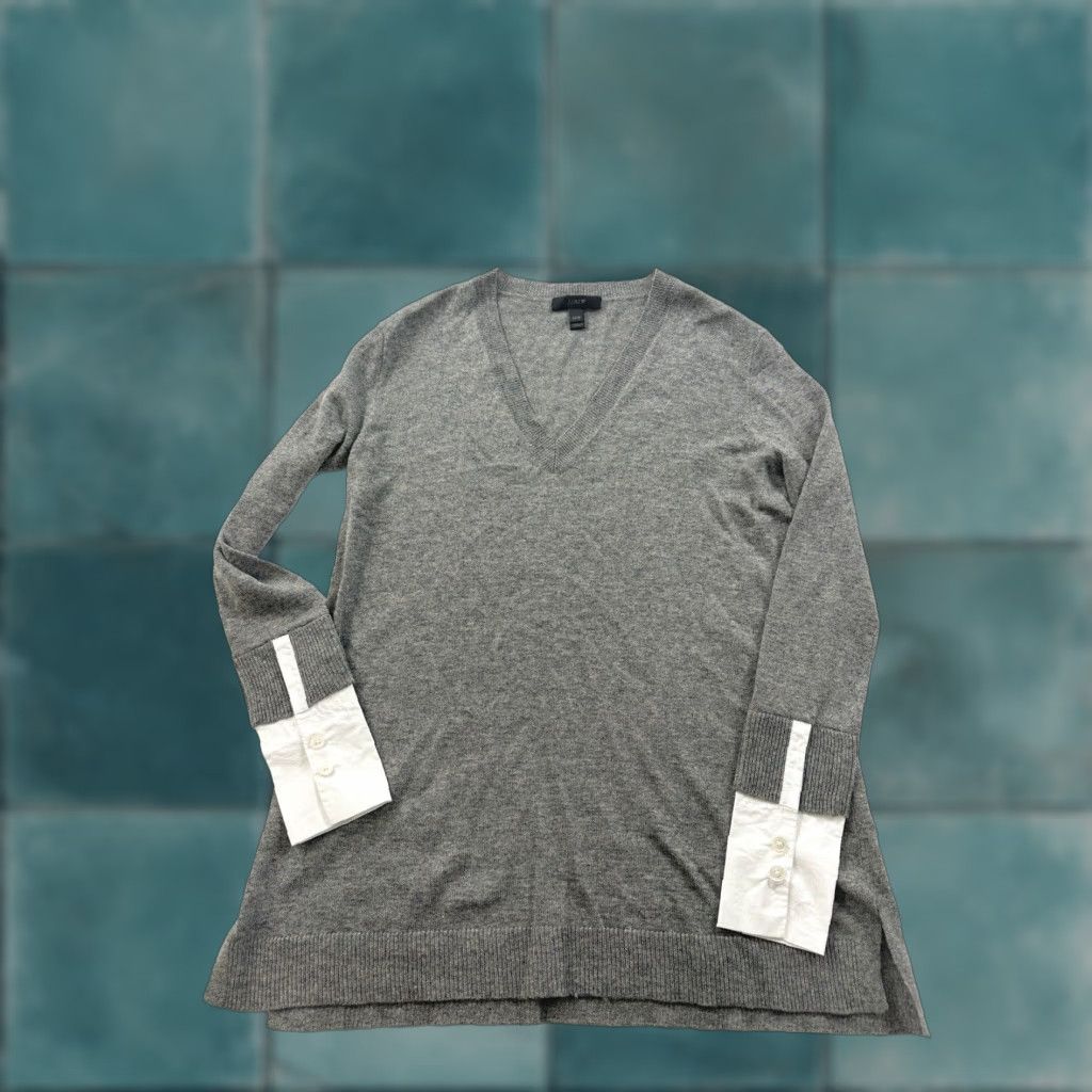 J.Crew J.Crew Sweater 3XS Womens Gray Long Sleeve V-Neck Wool Blend Size XXS / US 00 / IT 34 - 1 Thumbnail