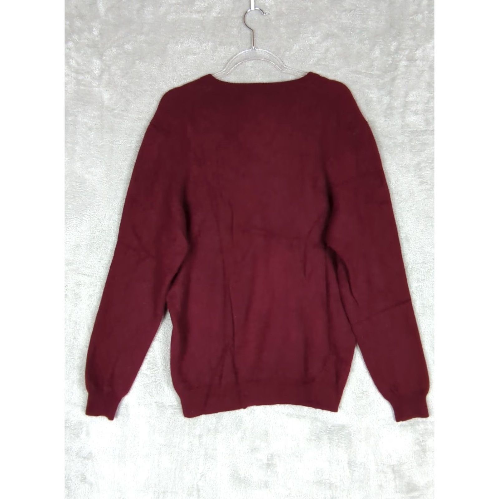 Club Room Club Room Sweater V-Neck Burgundy 2 Ply Cashmere Men's Size L Pullover Knit Regular Winter Fall Shirt? Size US L / EU 52-54 / 3 - 2 Thumbnail