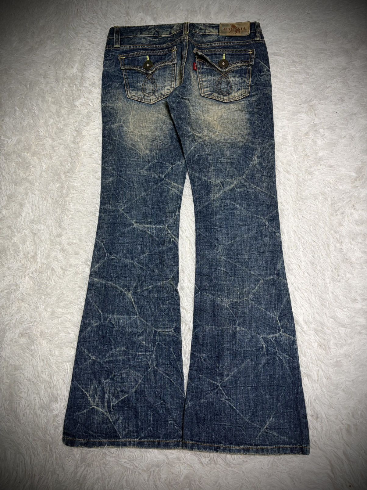 Obelisk Rare Maraxia crazy mudwash flared jeans whisker Size US 31 - 6 Thumbnail