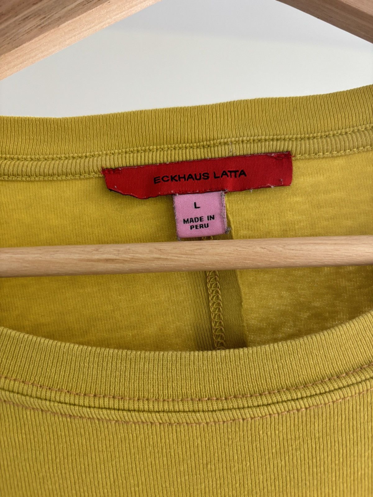 Eckhaus Latta Eckhaus Latta Unisex Lapped Baby Tee - Yellow Graffiti Size US L / EU 52-54 / 3 - 3 Thumbnail