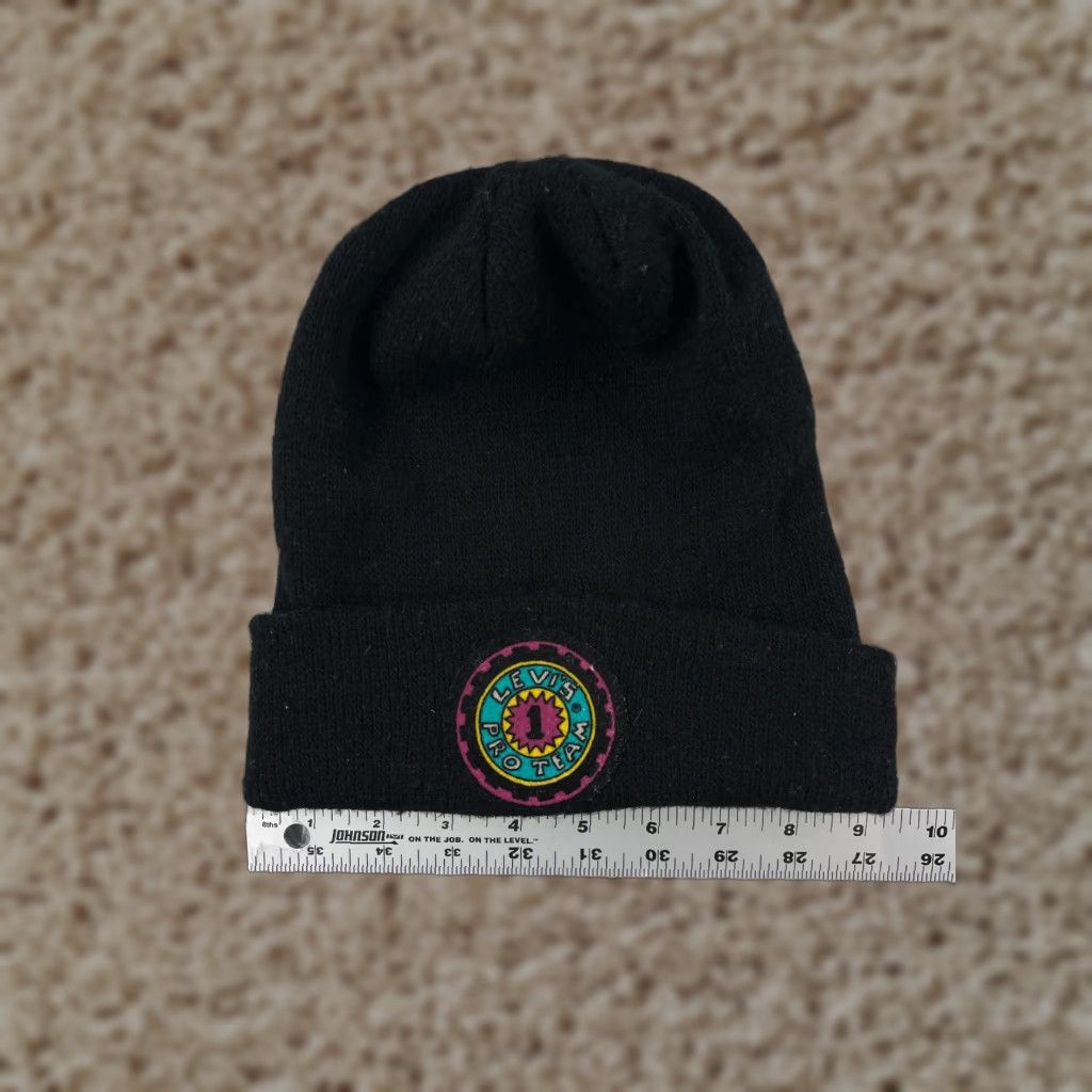 Levi's Levi's Pro Team Beanie Toque Adult One Size Black Knit Embroidered Acrylic Size ONE SIZE - 1 Thumbnail