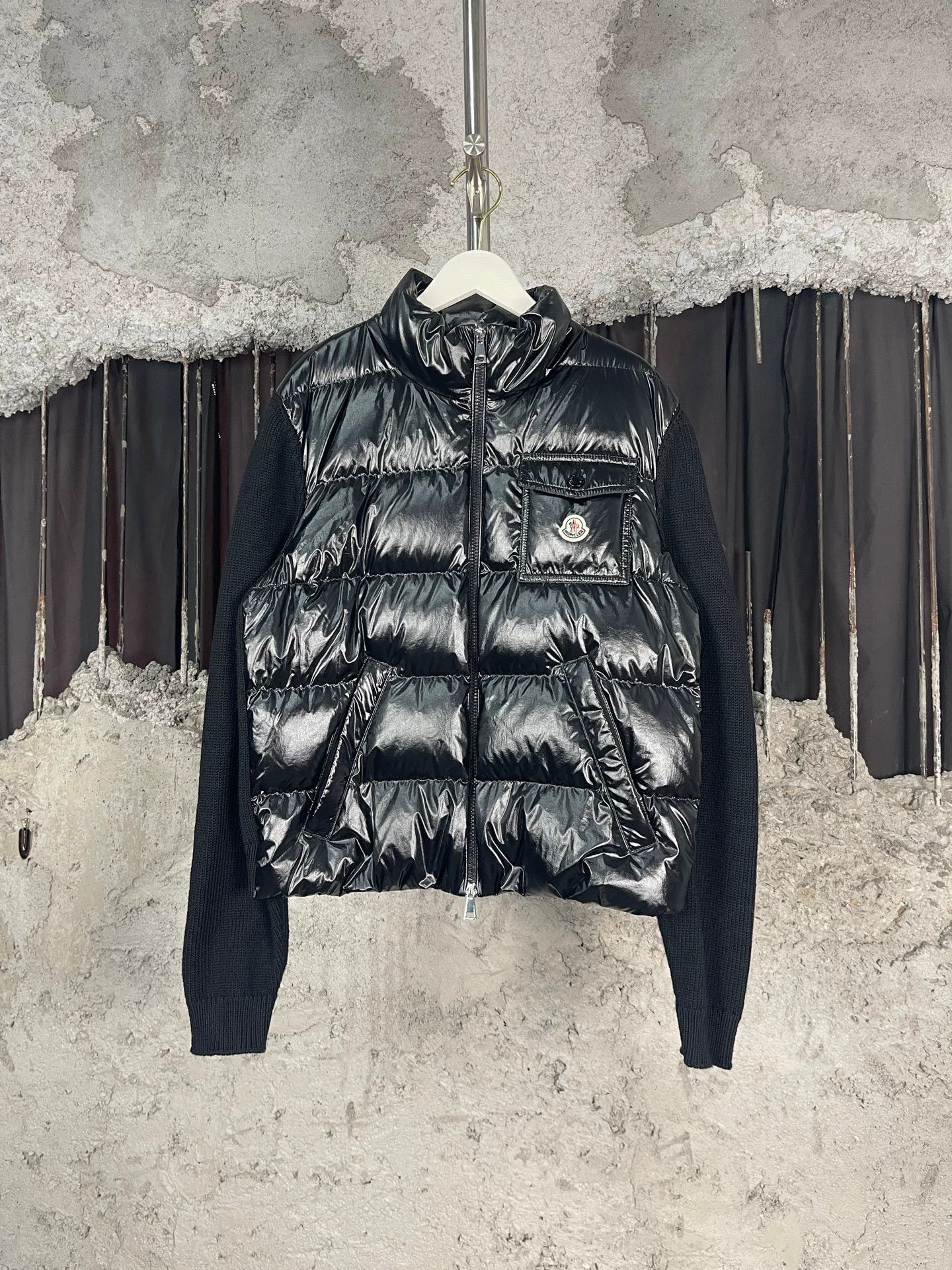Moncler Moncler Wool Paneled Down Jacket L Size L / US 10 / IT 46 - 1 Thumbnail