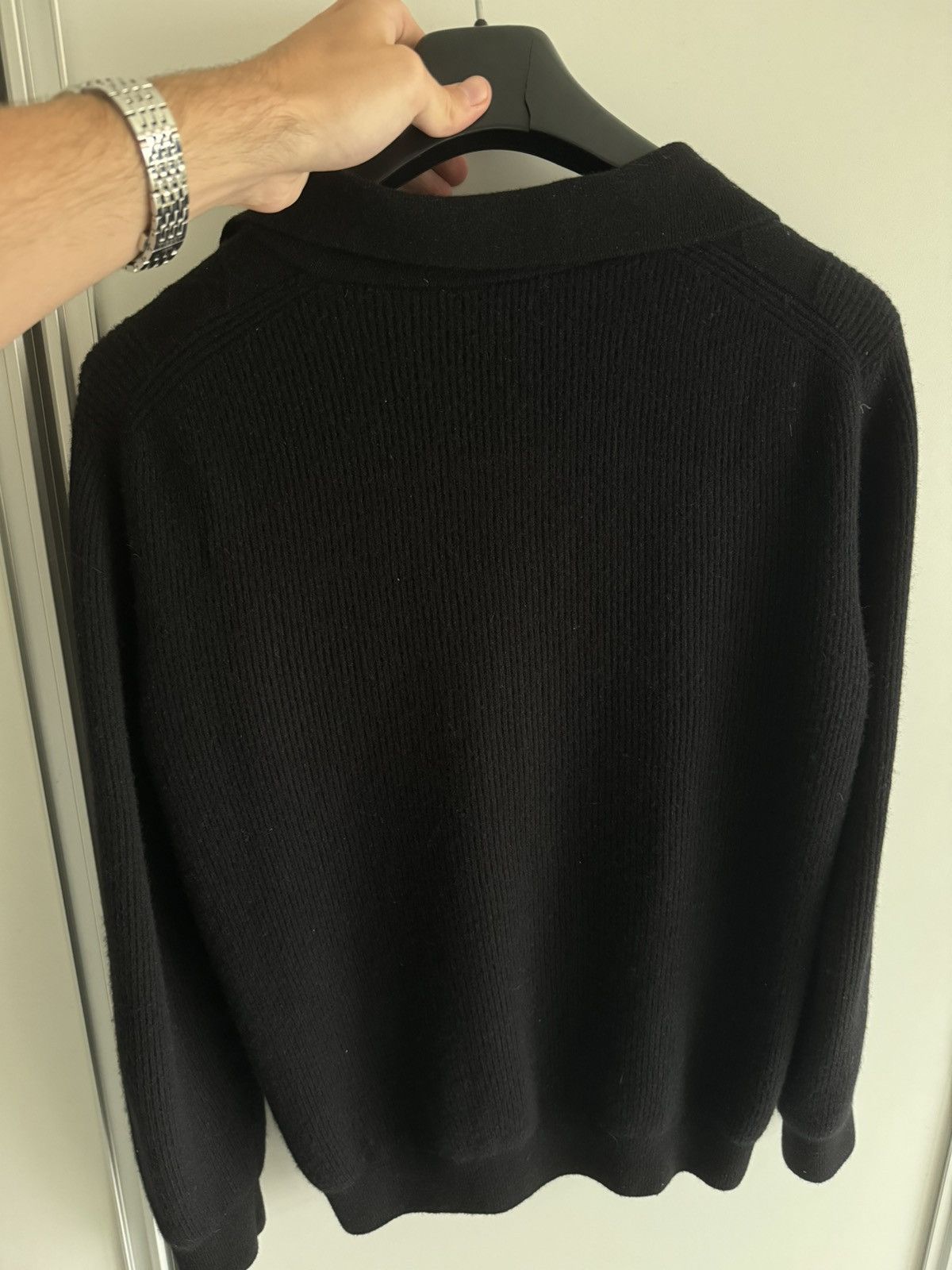 Reiss Black Reiss longsleeve polo in merino wool Size US L / EU 52-54 / 3 - 4 Thumbnail