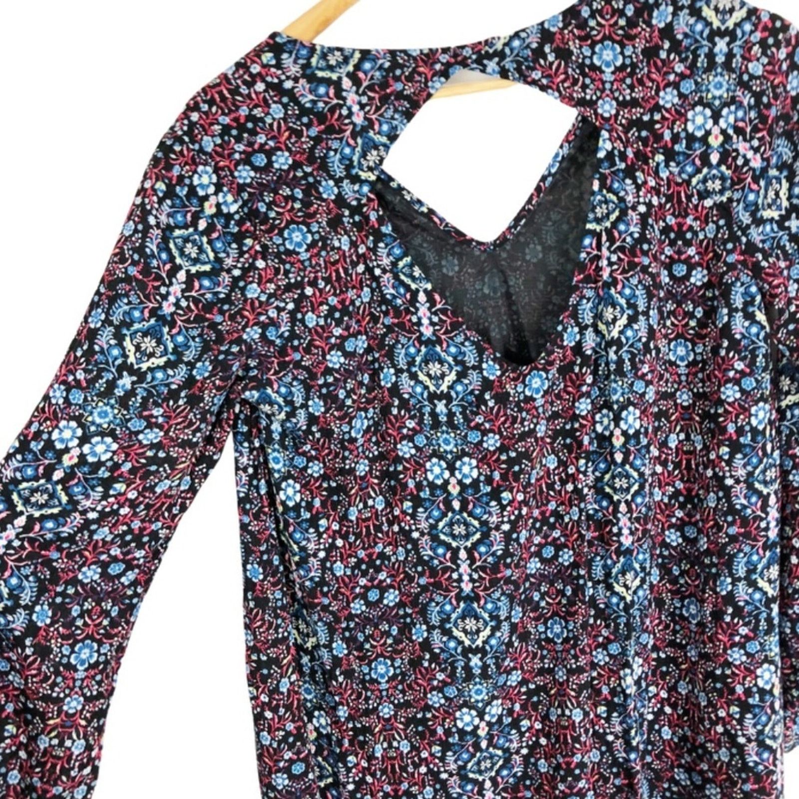 Nordstrom Lush Women’s Floral Back Cut Out Mini Boho Patterned Dress Size S / US 4 / IT 40 - 7 Thumbnail