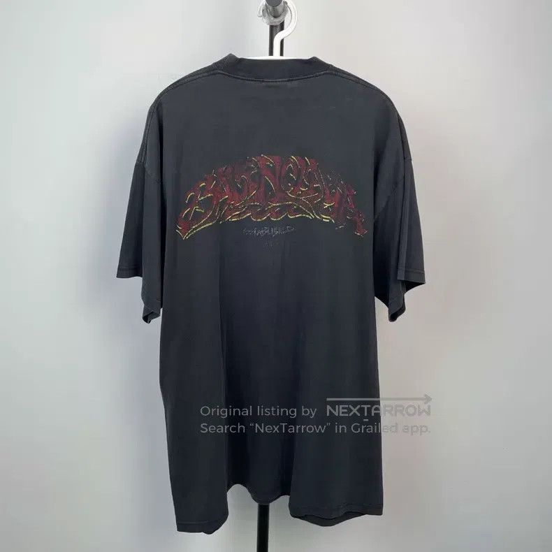 Balenciaga Balenciaga Black Printed Crew Neck Short Sleeve Size US M / EU 48-50 / 2 - 2 Thumbnail