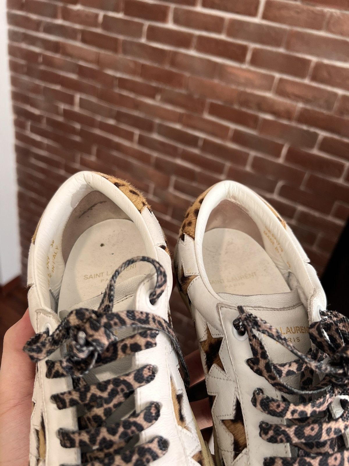 Saint Laurent Paris Saint Laurent Low Top Leather Designer Sneakers Hype Wmns Size US 8 / IT 38 - 15 Thumbnail